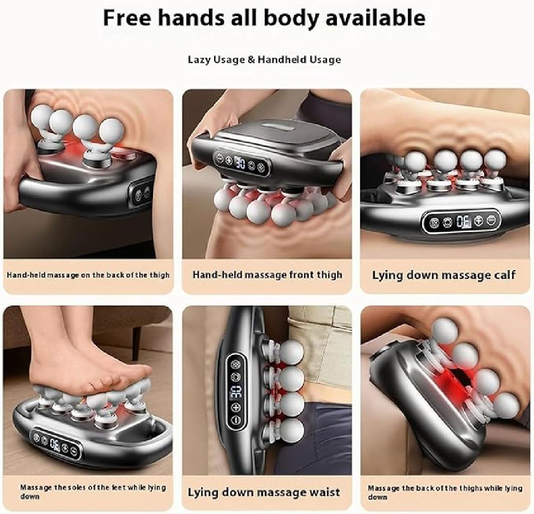 8 Kopf Massagepistole für Tiefengewebe,16-Antrieb 8-Kopf-Massagepistolen-Set,Elektrisches Handmassagegerät mit 30 Stufen und 3 Modi,Muskel Massage für Rücken,Beine und Ganzkörpermassage (16Head)