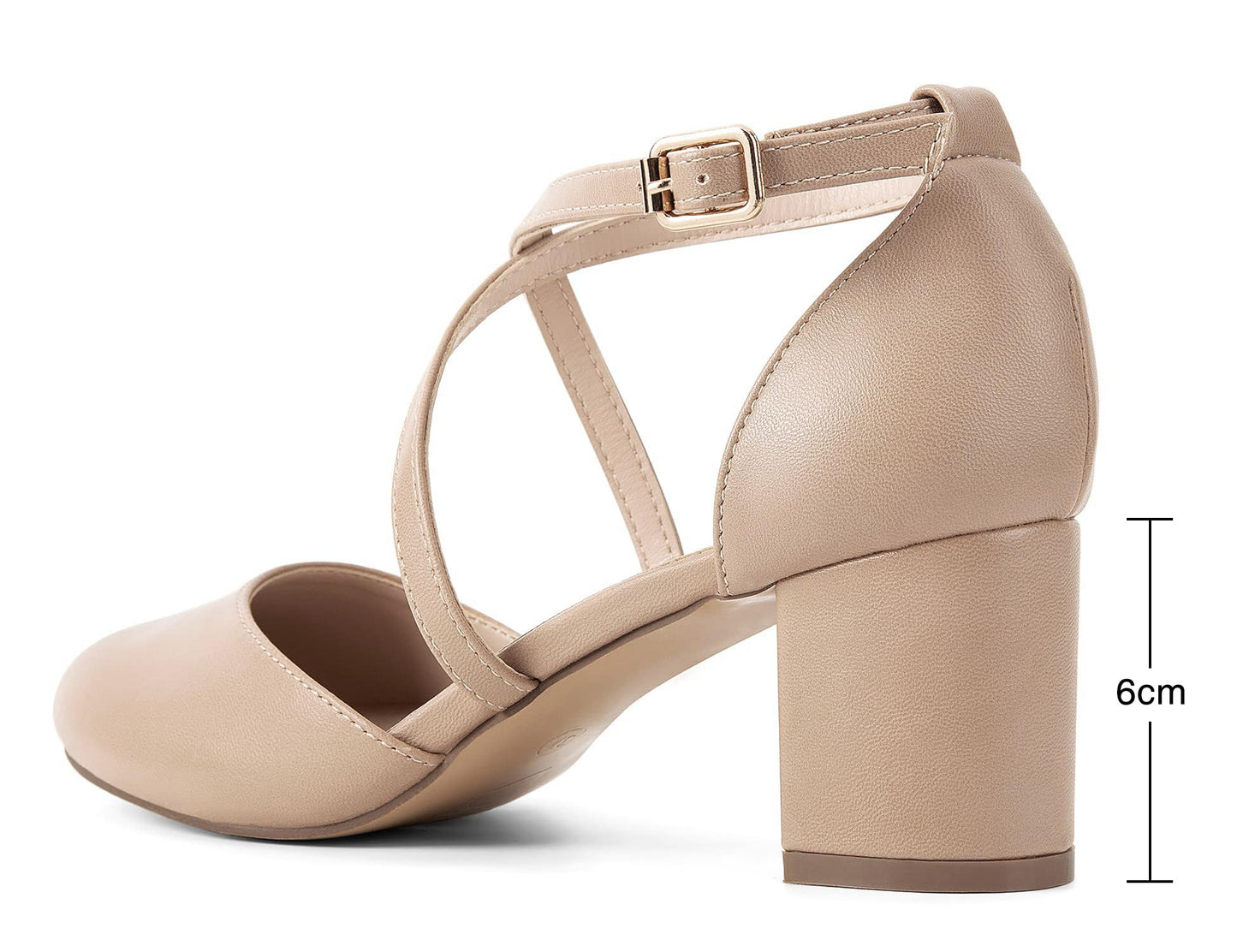 Greatonu Damen Pumps Riemchenpumps Spangenpumps Sandale mit Kreuz Knöchelriemen Blockabsatz Geschlossener Spitze Glitzer Pumps - Perfekt für Hochzeiten und Partys