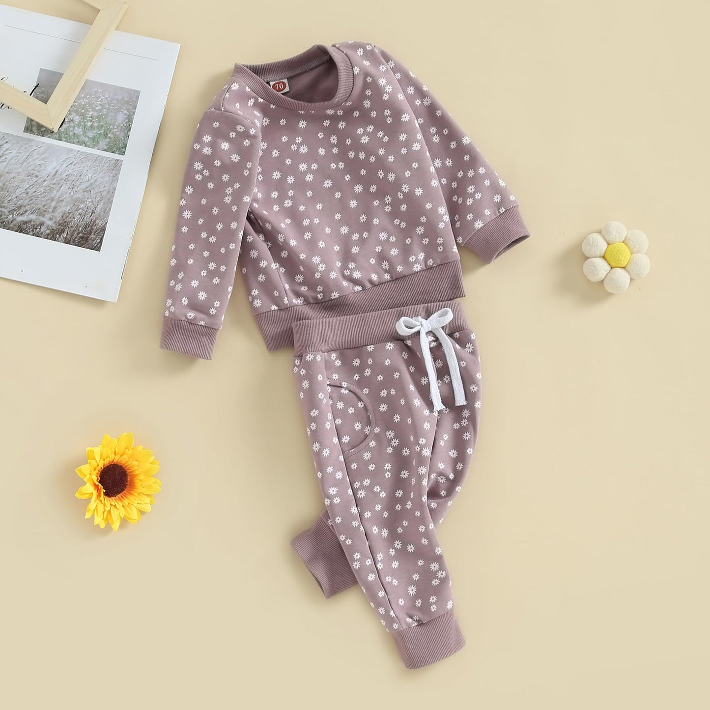 Himllauen Baby Mädchen Kleidung Sweatshirt + Lange Hose Zweiteiler Babykleidung Set Kleinkind Outfits