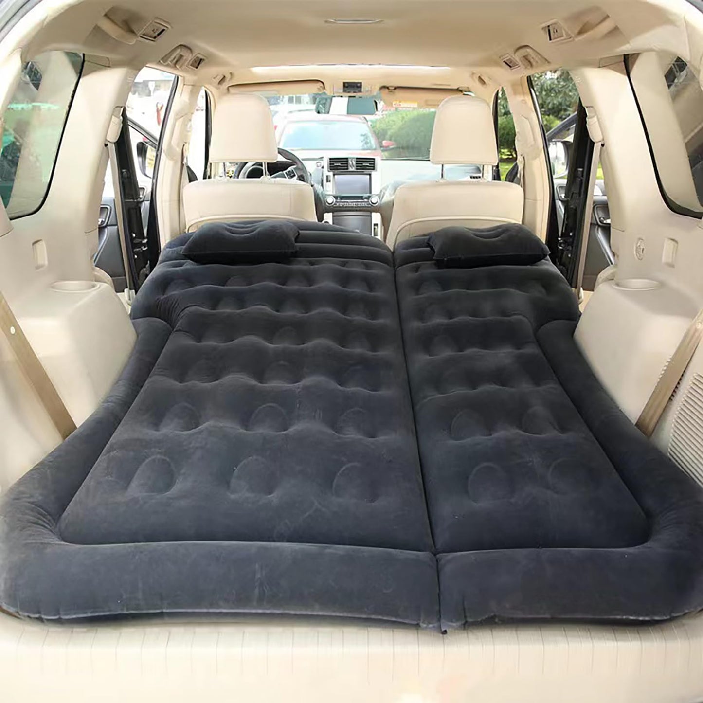 Icelus Auto Matratze SUV Luftmatratze with Luftpumpe 195 * 130 * 15 cm Aufblasbare Camping Kombi Luftbett für Auto Rücksitz Dickere Kofferraum Matratze Bett für Camping Outdoor Traveling