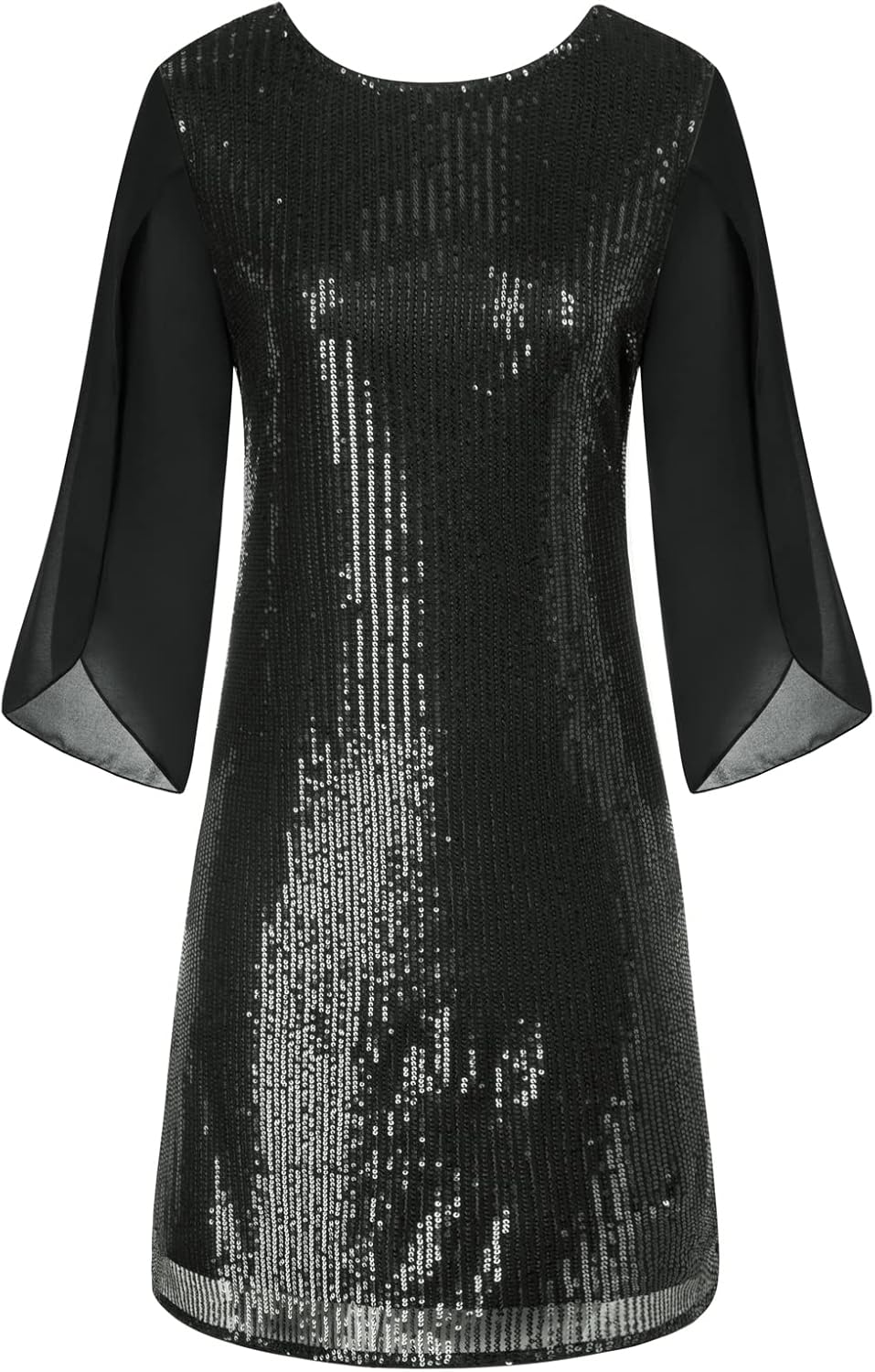 GRACE KARIN Damen Pailletten Kleid 3/4 Ärmel Party Cocktailkleid Club Glitzer Kleid Vintage MidiKleid Festlich Abendkleid