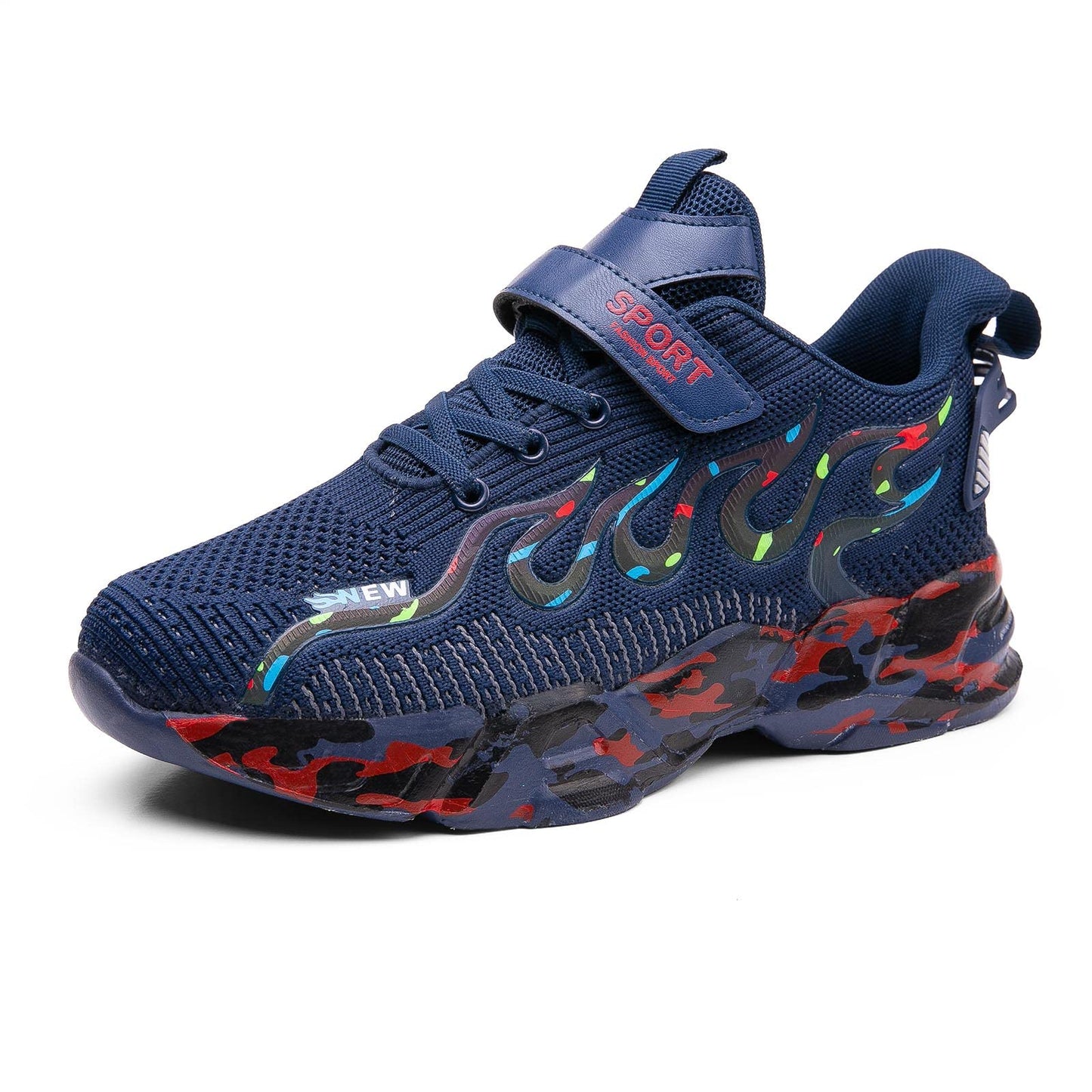 Qvxkd Turnschuhe Mädchen Schuhe turanschuhe Jungen Hallenschuhe Junge Sportschuhe Kinder Mesh Atmungsaktiv Kinderschuhe Outdoor Laufschuhe Sneaker Klettverschluss Wanderschuhe 28EU-39EU
