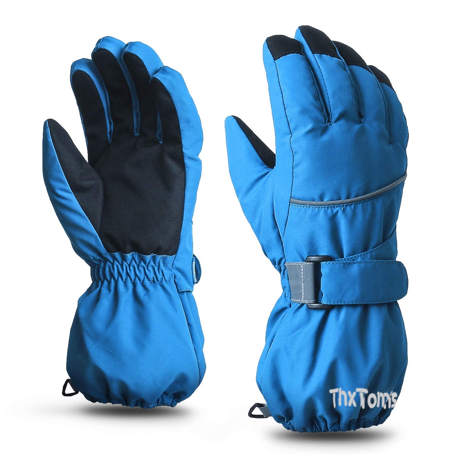 ThxToms Children's Ski Gloves, Winter Ski Gloves, -15°C, Windproof, Waterproof, Warm, Oxford Palm, Thickened for Cold Weather, Outdoor Sports, Snowboarding, Skiing, for Boys and Girls