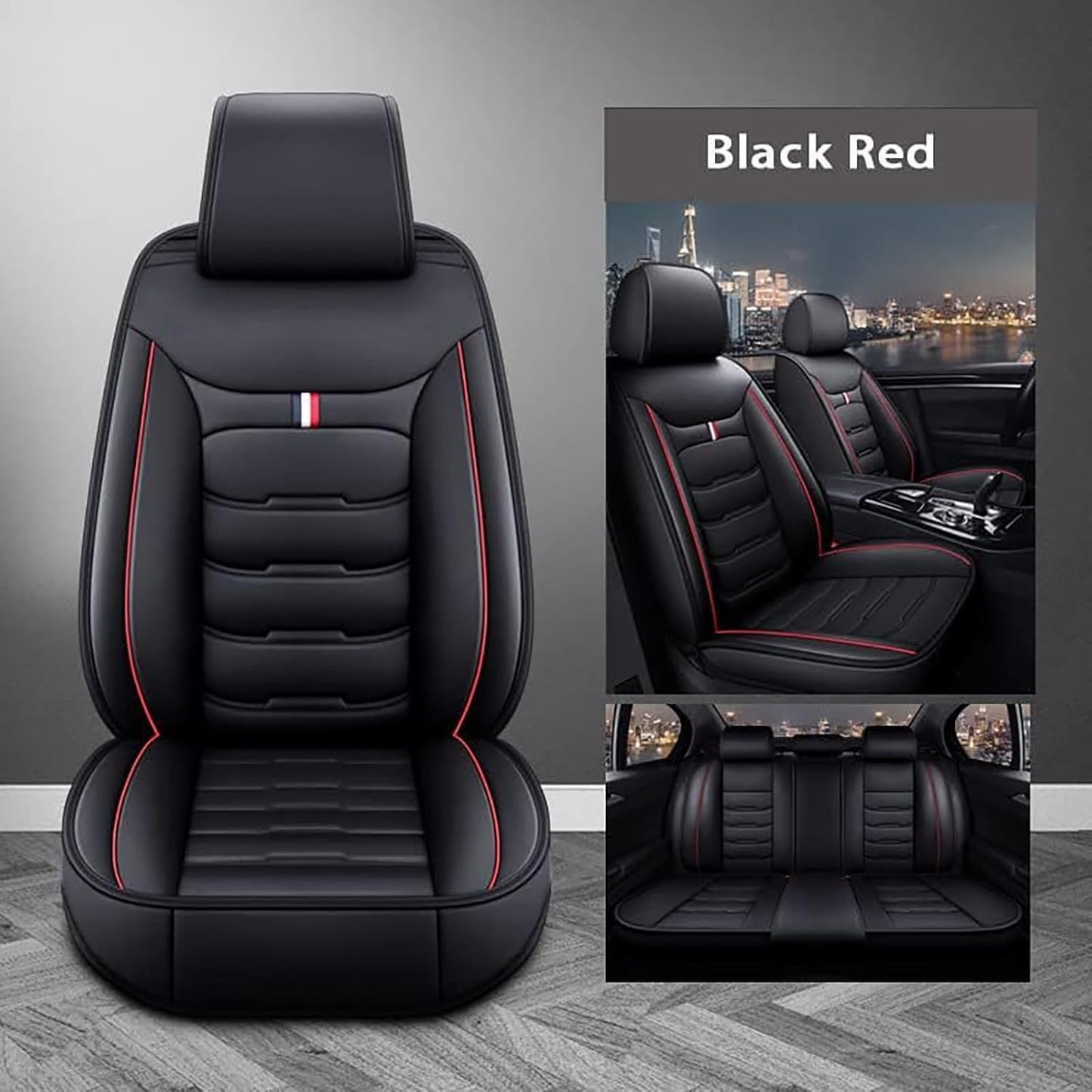 Auto Leder Sitzbezüge Sets für BMW X1 X3 X4 X5 X6 1/3/4/5/6/7 F25 F10 E83 E84 E70 E87 E90 E92 320I F11 F20 F15 F16 F30, Autositzbezüge Sets rutschfest Wasserdicht Atmungsaktiv Bequem Seat Schonbezüge