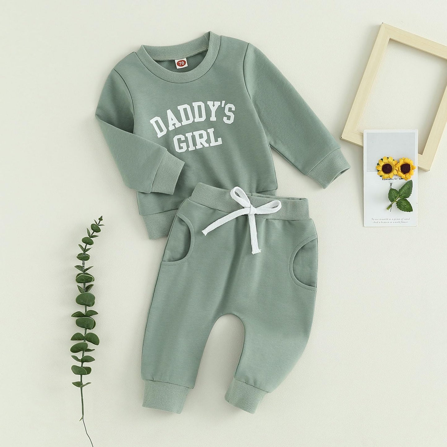 Himllauen Baby Mädchen Kleidung Sweatshirt + Lange Hose Zweiteiler Babykleidung Set Kleinkind Outfits