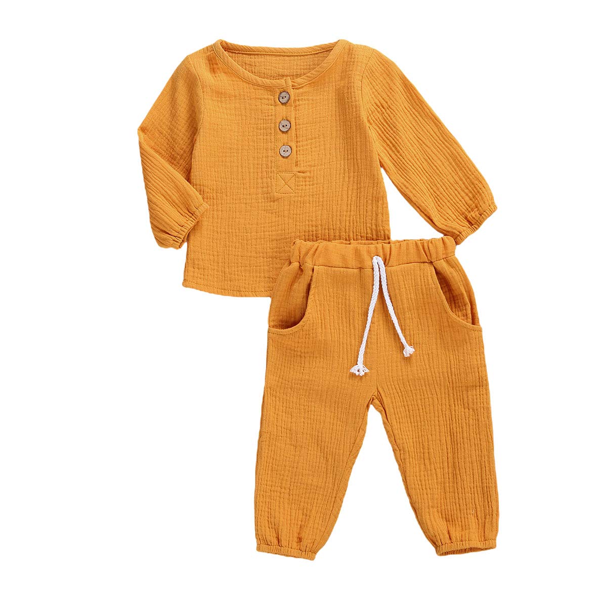 Geagodelia Babykleidung Set Baby Jungen Mädchen Kleidung Outfit T-Shirt Top + Hose Shorts Neugeborene Weiche Einfarbige Babyset T-47740