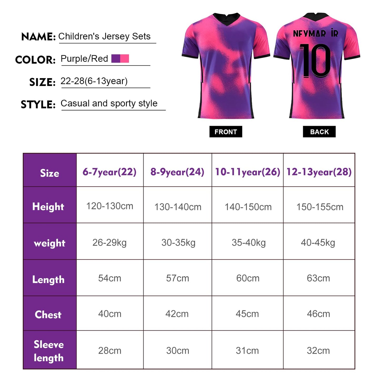 Sternstunde Trikot Sets Kinder, Hause/Auswärts Fußballtrikot für Kinder,Herren Jungen Fussball Jersey Football Trikots, Sportshirt Junge Football Training Tshirts Shorts und Socken Anzug