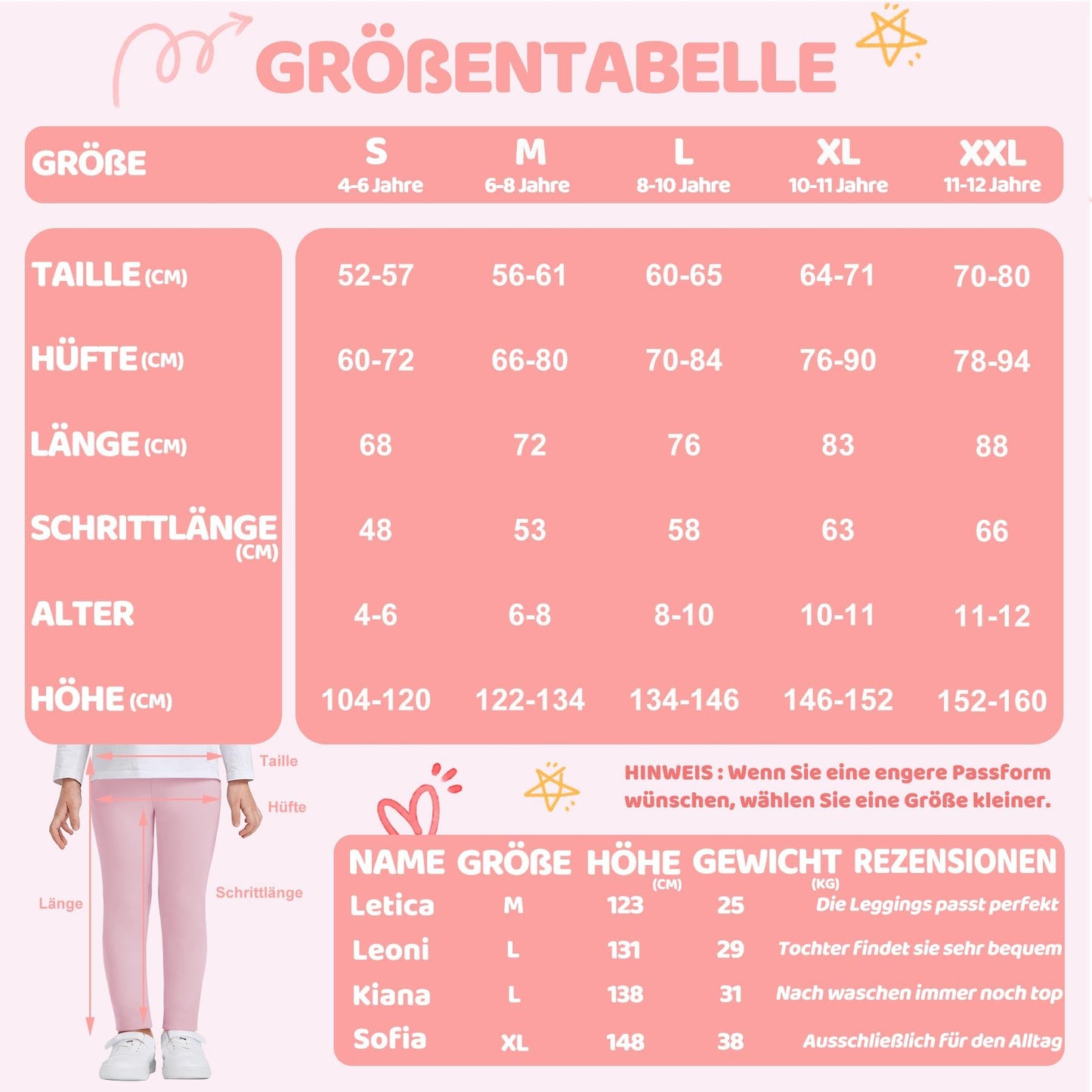 DDOBB Leggings Mädchen, High Waist Leggins Kinder Sportleggins Lange 3er-Pack, Weich Elastisch Basic Sporthose Blickdichte Hose für Tanz Yoga Alltag
