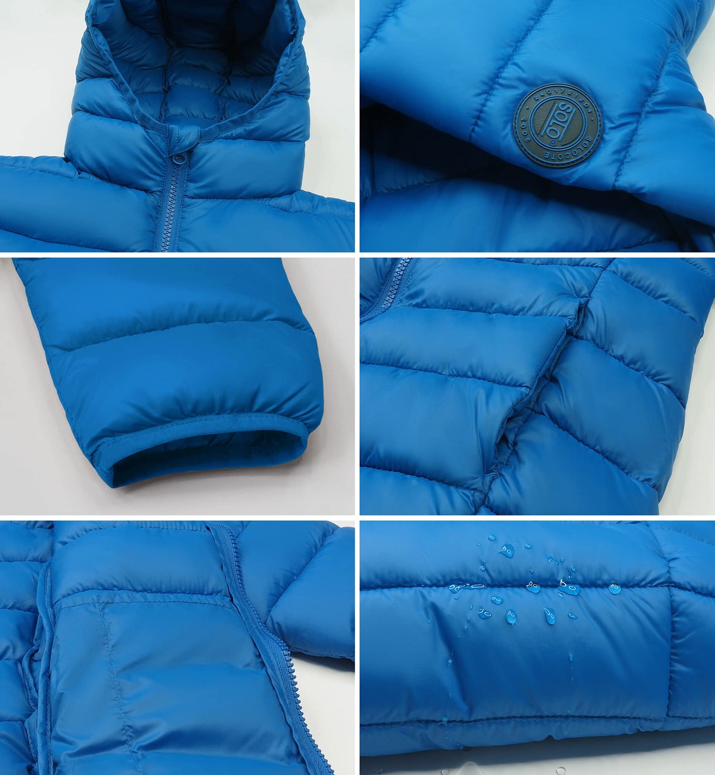 SOLOCOTE Jungen Wintermäntel Leichtgewichtige Wasserabweisende Winddichte Packbare Kapuzen Daunen Wie Wattierung Jacke