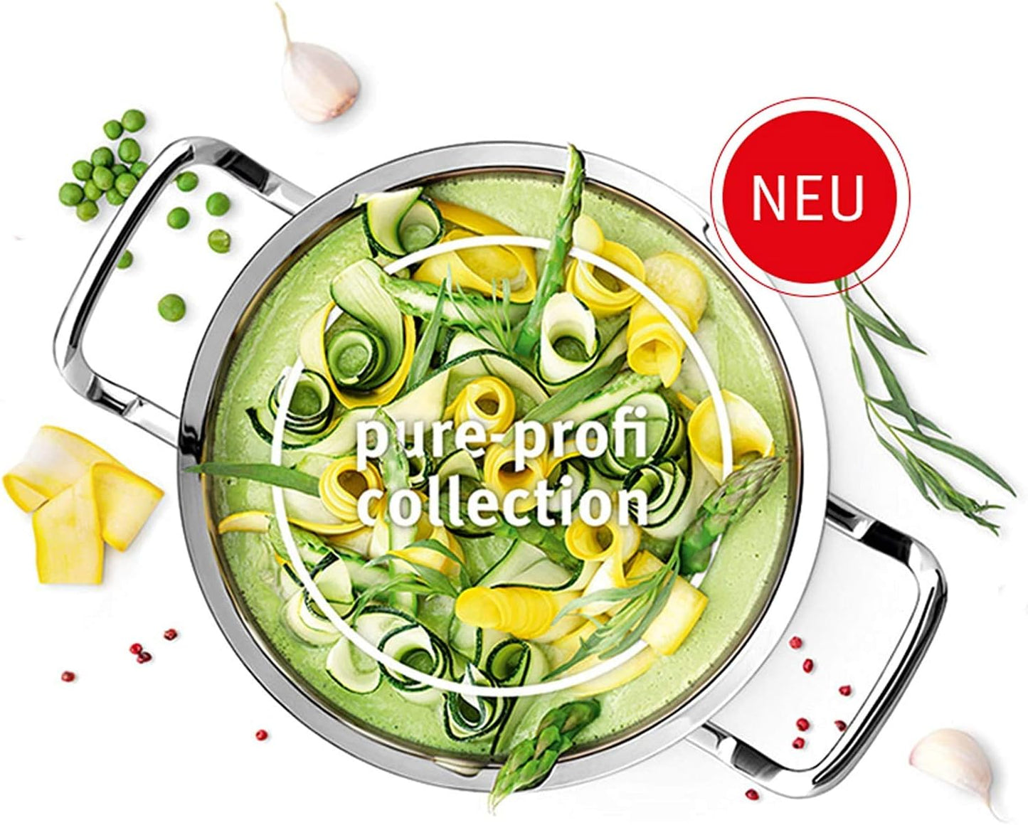 Fissler Pure-Profi Collection / Edelstahl-Wok (Ø 30 cm, 4,1 Liter) Stielwok mit Metall-Deckel, Wokpfanne-unbeschichtet - Induktion
