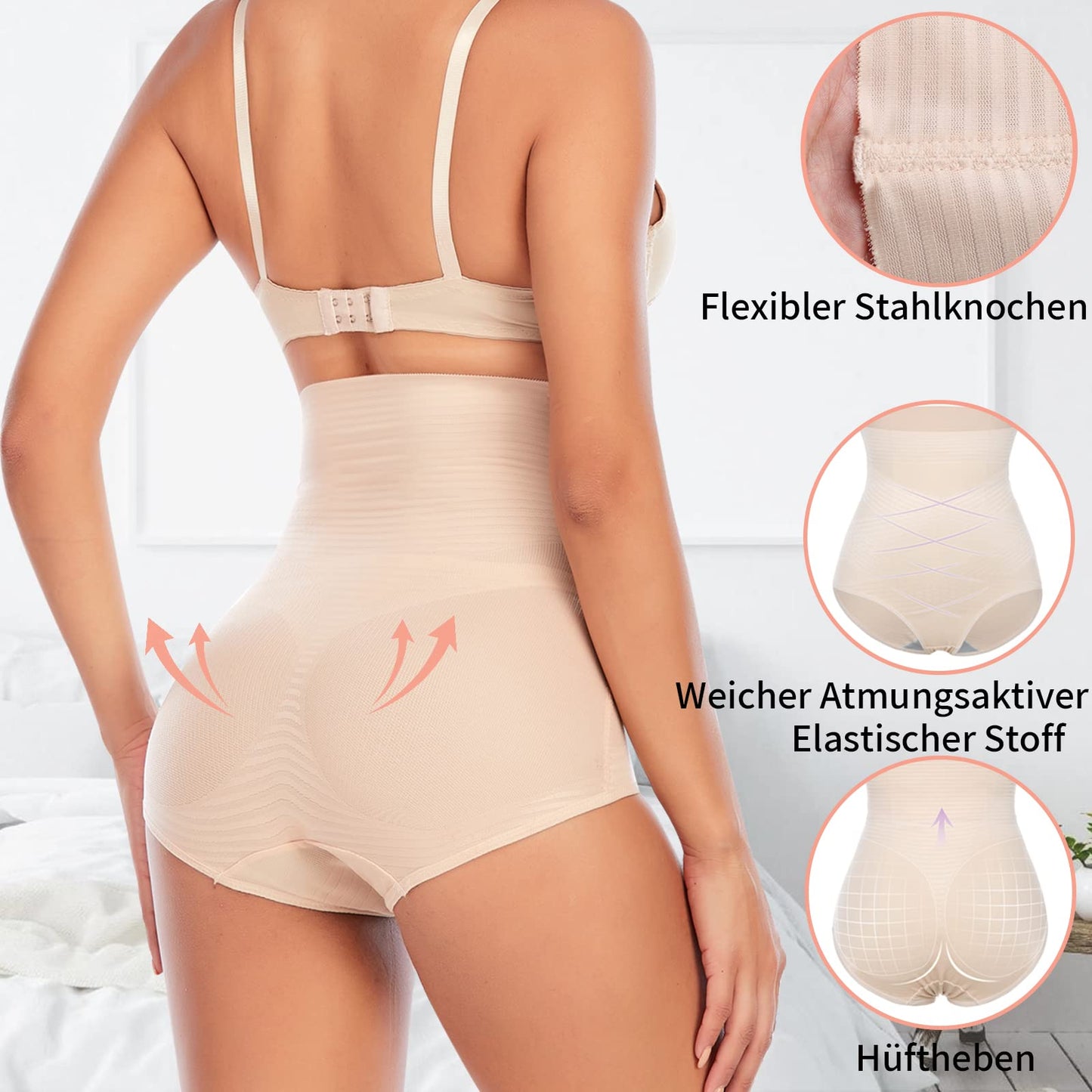 YARRCO Bauchweg Unterhose Damen Miederslips Shapewear Miederhose Hohe Taille Body Shaper Unterwäsche