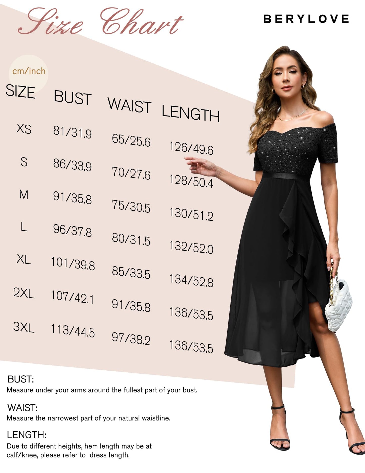 Berylove Abendkleid Damen Lang Glitzer Kleid Cocktailkleid Elegant für Hochzeit Off Shoulder Kleid Ballkleid