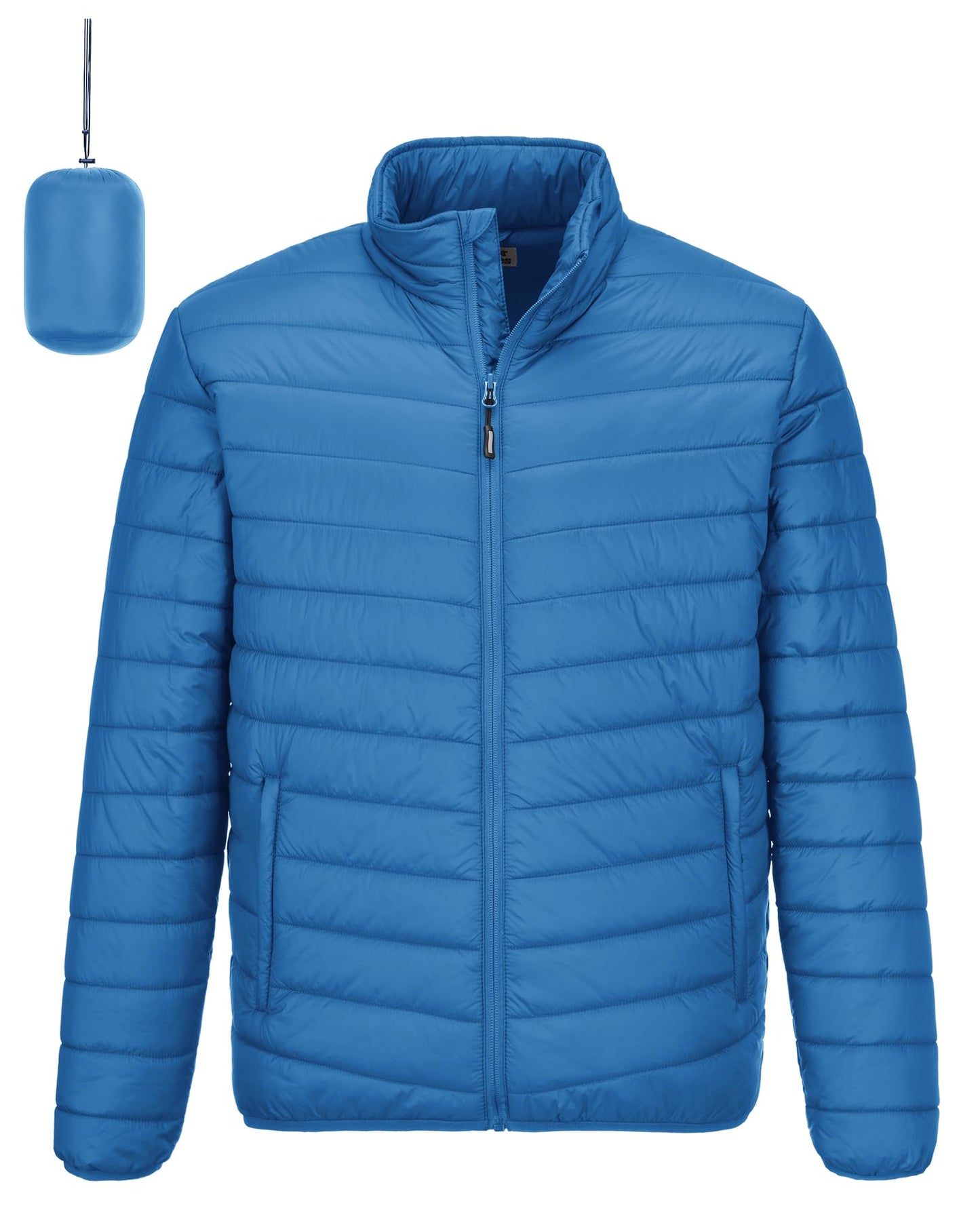 Outdoor Ventures Herren Steppjacke Packbare Leichte Warme Übergangsjacke Herren Wasserfeste Pufferjacke mit 3 Taschen für Outdoor Casual Wandern