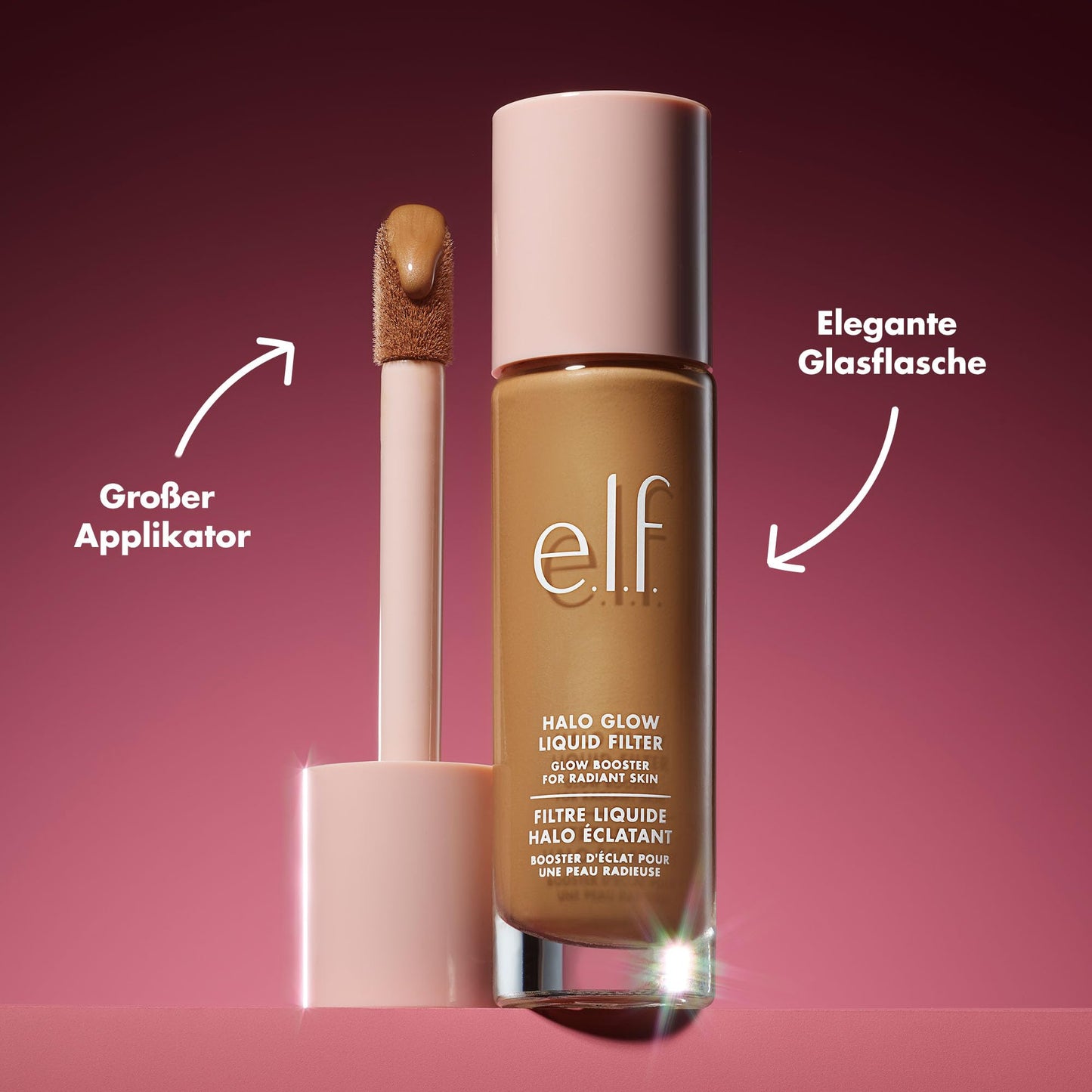e.l.f. Halo Glow Liquid Filter, Illuminating Liquid Glow Booster For A Radiant Complexion, Infused With Hyaluronic Acid, 2 Fair- Light