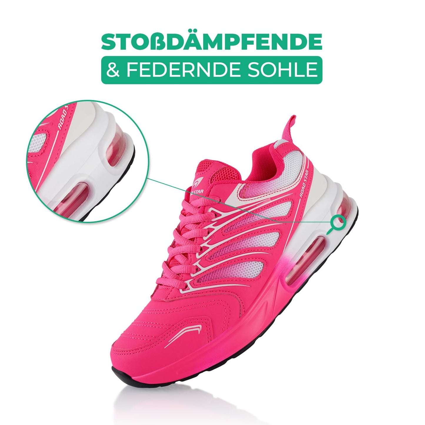 Fusskleidung® Damen Herren Sportschuhe Dämpfung Sneaker leichte Laufschuhe
