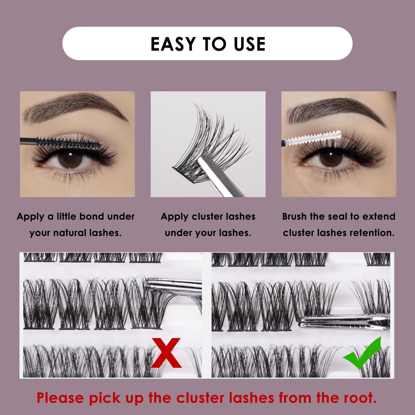 Wimpern Extensions 120 Büschel DIY Lash Extension Set Einzelne Wimpern mit Wimpernkleber und Pinzette für Anfänger Wimpernverlängerung zu Hause Individual Lashes 10-16mm C/D Curl - OP01