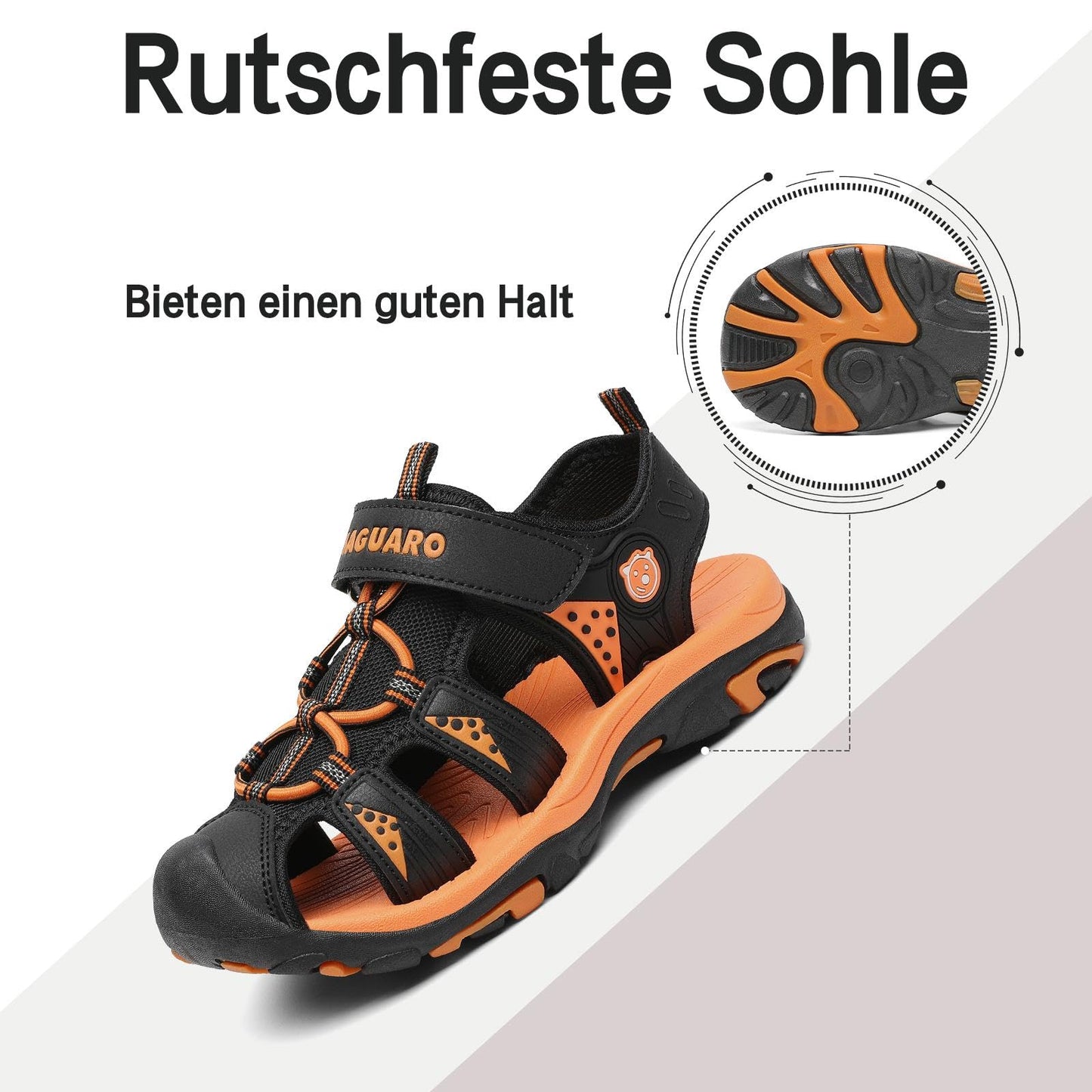 SAGUARO Kinder Sandalen für Jungen Mädchen Trekkingandalen Atmungsaktiv Rutschfest Wandersandalen