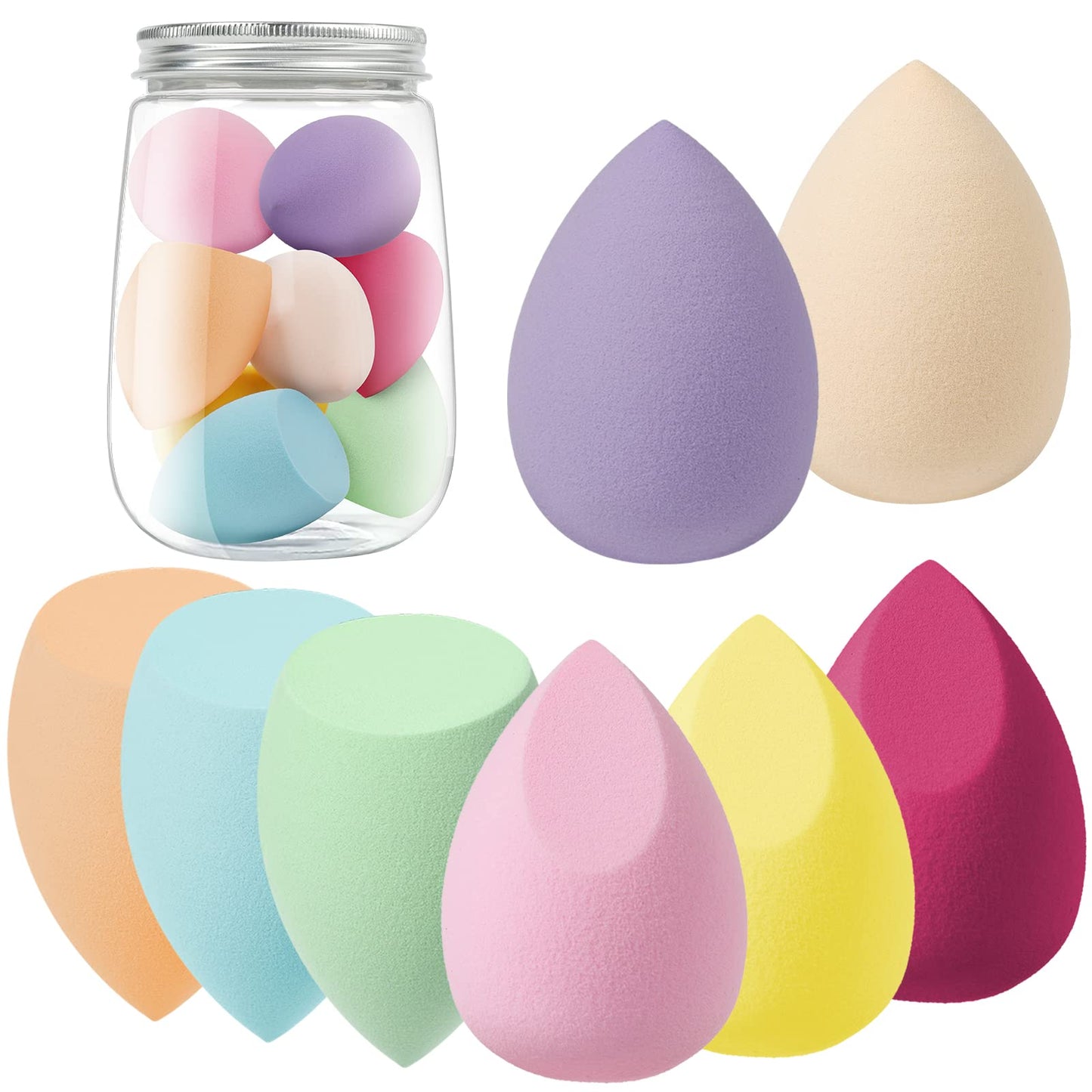 AUAUY 4 PCS Make up Schwamm Set, Foundation Blending Beauty Sponge, Beauty Makeup Schwämme Blender für Flüssigkeit Foundation Puder Sonnenschutz und Creme mit 1 Schwammhalter, 1 Puderquaste