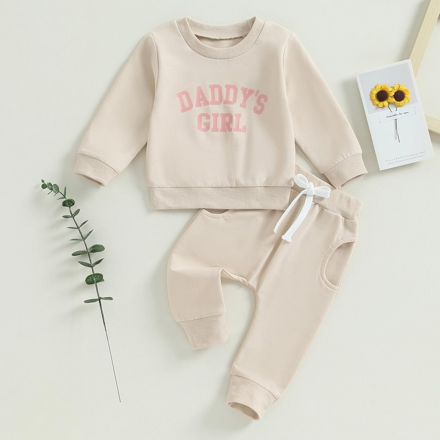 Himllauen Baby Mädchen Kleidung Sweatshirt + Lange Hose Zweiteiler Babykleidung Set Kleinkind Outfits