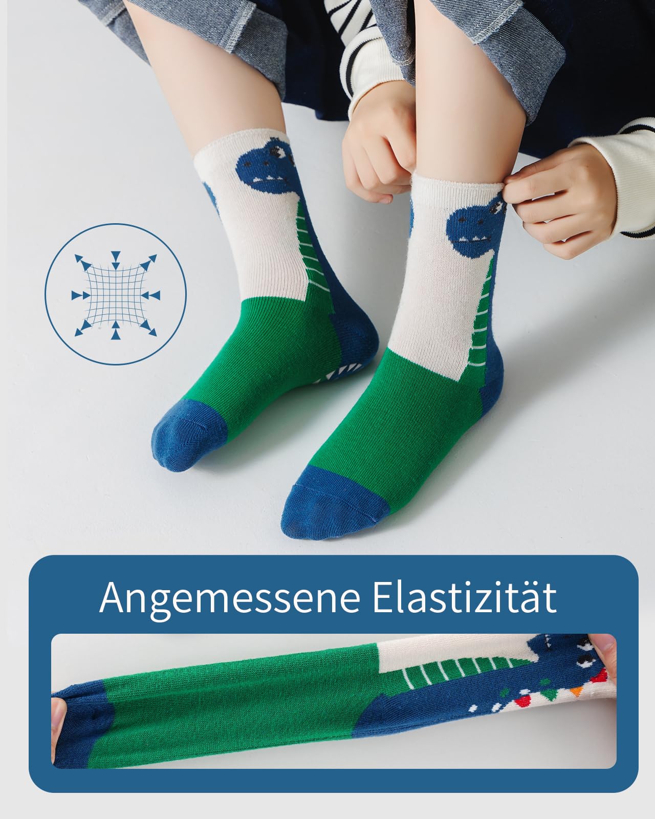 Kyopp 5 Paar Stoppersocken Kinder Baumwolle Socken Jungen Mädchen ABS Anti Rutsch Socken Tiermotive 25-37EU