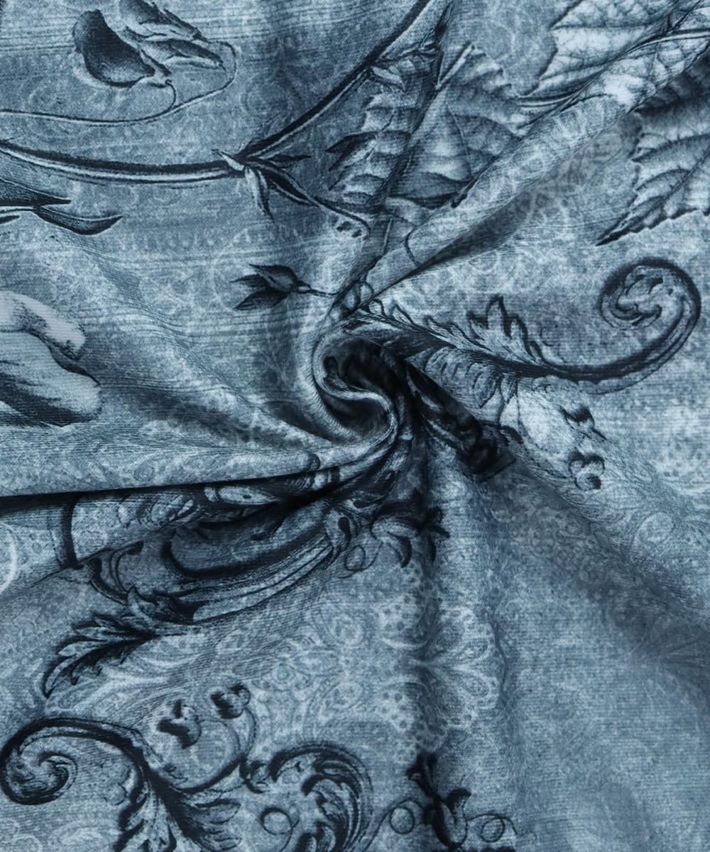 Yeenily Damen Bohemian Langarm Kleid V-Ausschnitt Blumenmuster Tunikakleider A Linien Lose Lässiges MiniKleid Freizeitkleid