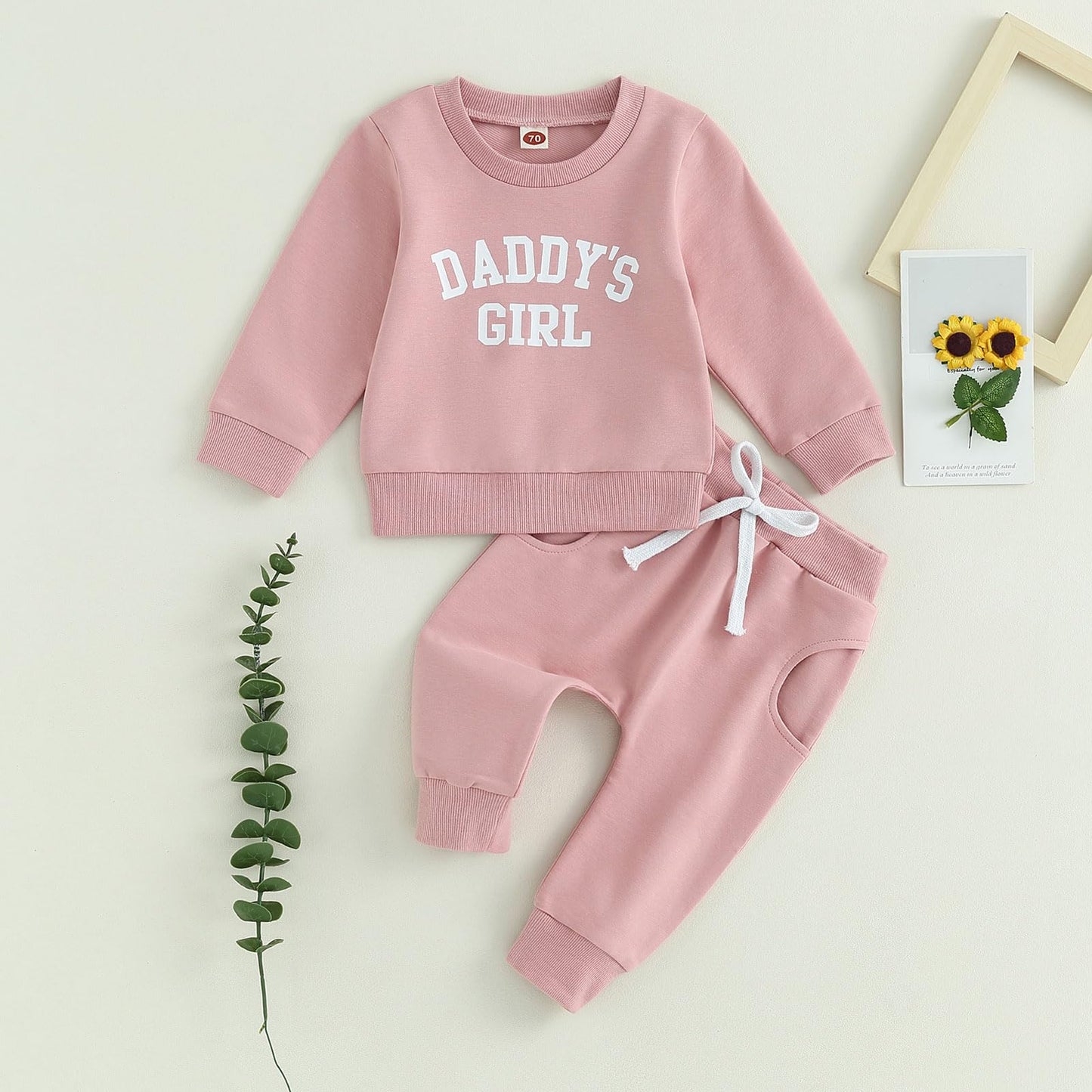 Himllauen Baby Mädchen Kleidung Sweatshirt + Lange Hose Zweiteiler Babykleidung Set Kleinkind Outfits