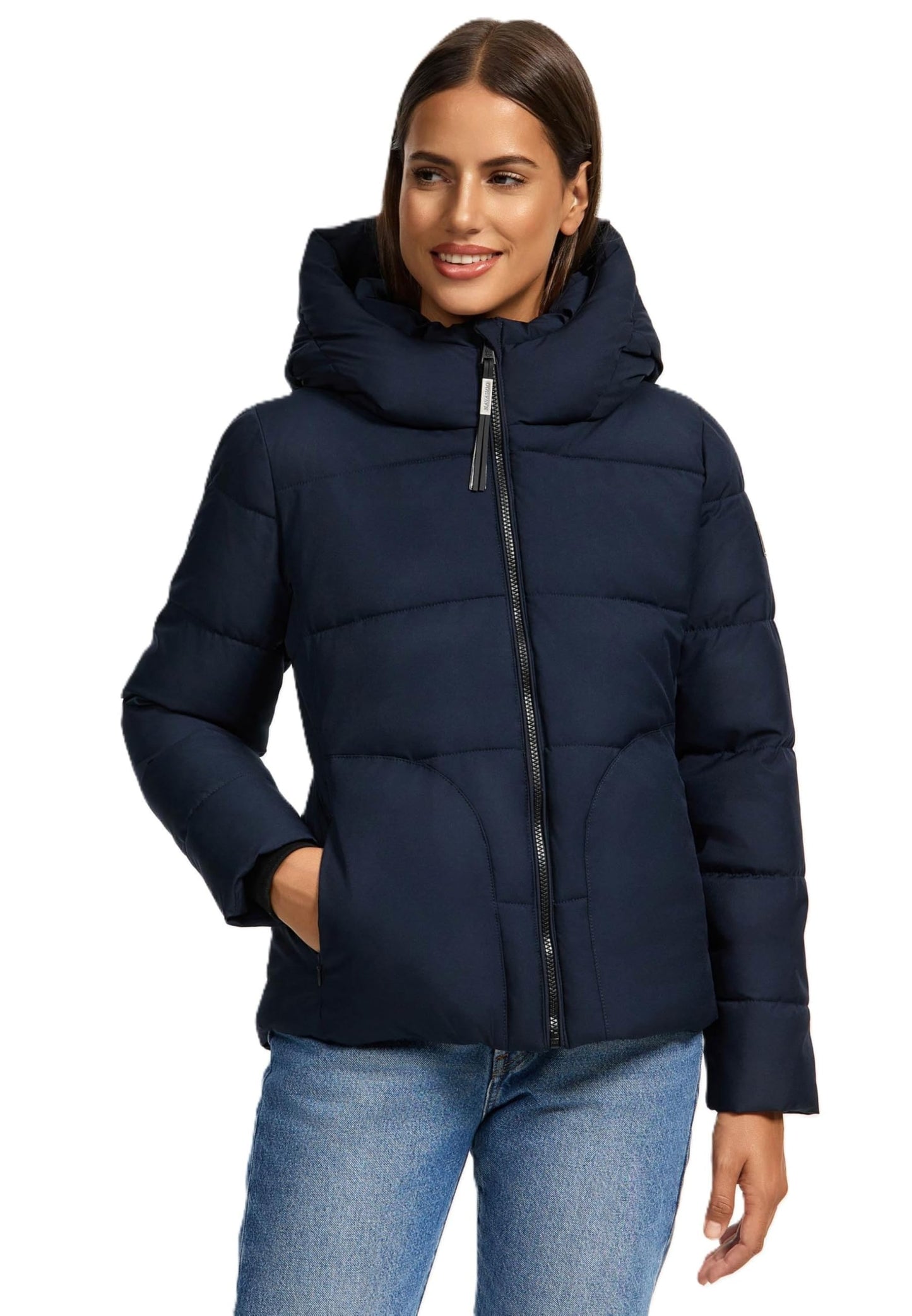 Navahoo Damen Winterjacke (XS-XXL) - Wasserabweisend, hochstehender und gefütterter Kragen, große Kapuze, Steppjacke, Warme Jacke Frauen - N004