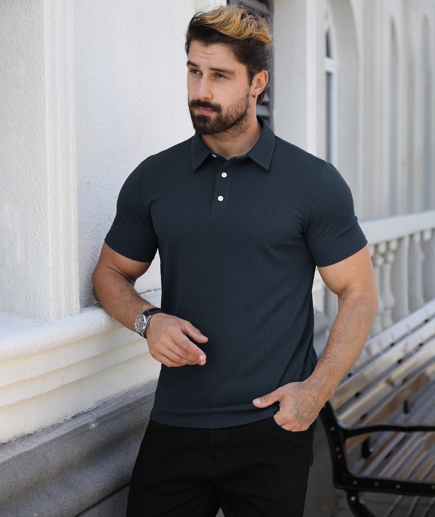 SwissWell Poloshirt Herren Kurzarm Golf Tennis Polo Shirts Männer Sommer Polohemd Atmungsaktiv T-Shirt für Herren