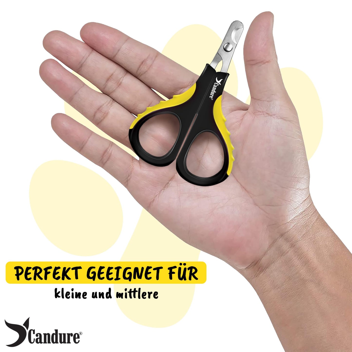 Candure Profi Krallenschere für Hunde und Katzen mit Nagelfeile Edelstahl Krallenzange Hohe Qualität Krallenpflege Schneider für Haustiere Nagelknipser groß Mit Sicherheitsschutz 6" Zoll