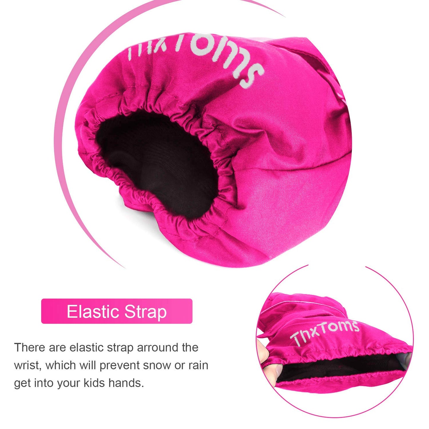 ThxToms Children's Ski Gloves, Winter Ski Gloves, -15°C, Windproof, Waterproof, Warm, Oxford Palm, Thickened for Cold Weather, Outdoor Sports, Snowboarding, Skiing, for Boys and Girls
