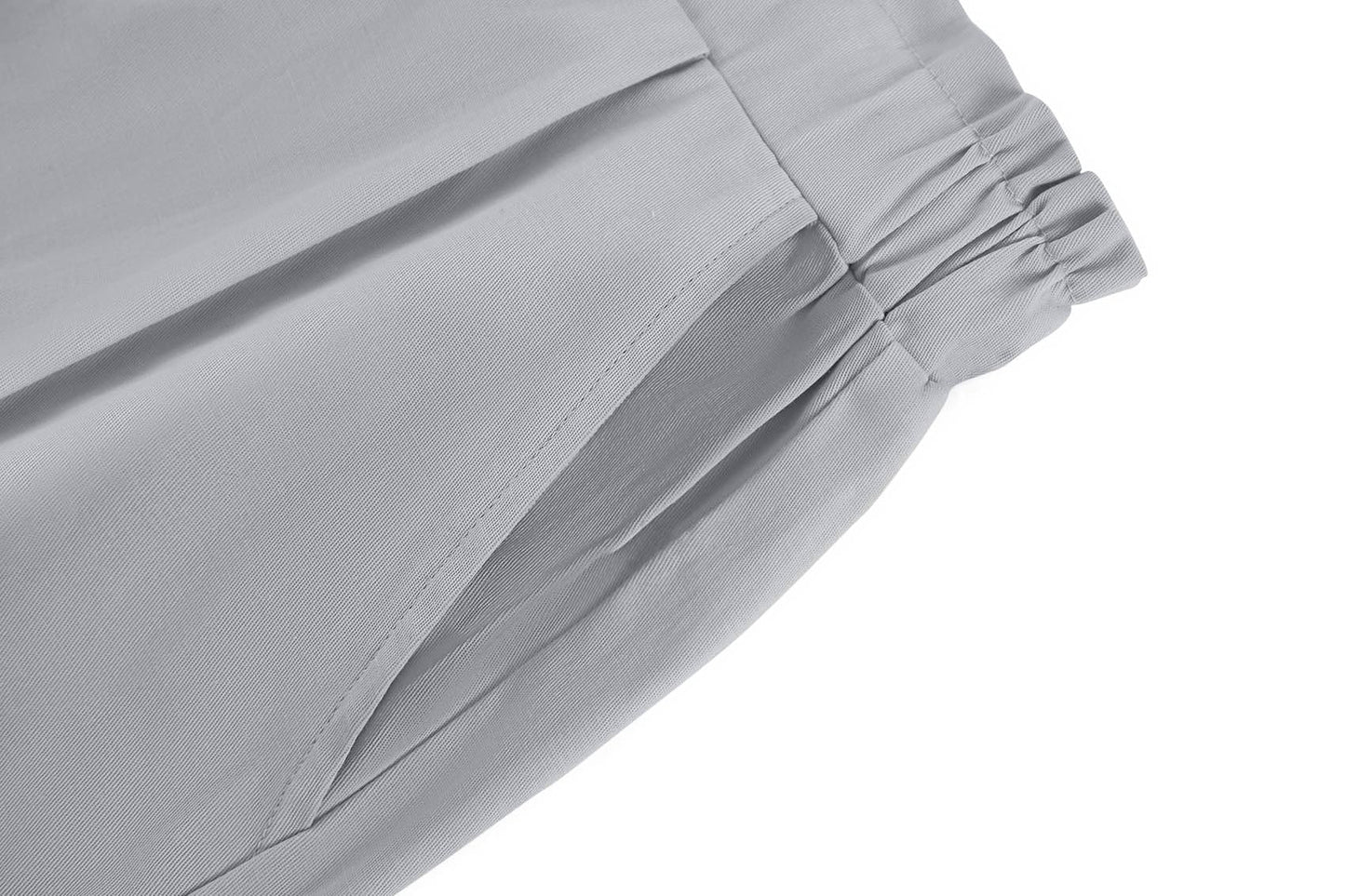 Damen Shorts Hohe Taille Paperbag Kurze Hose Lose A Linie Sommerhose mit Weiten Beinen