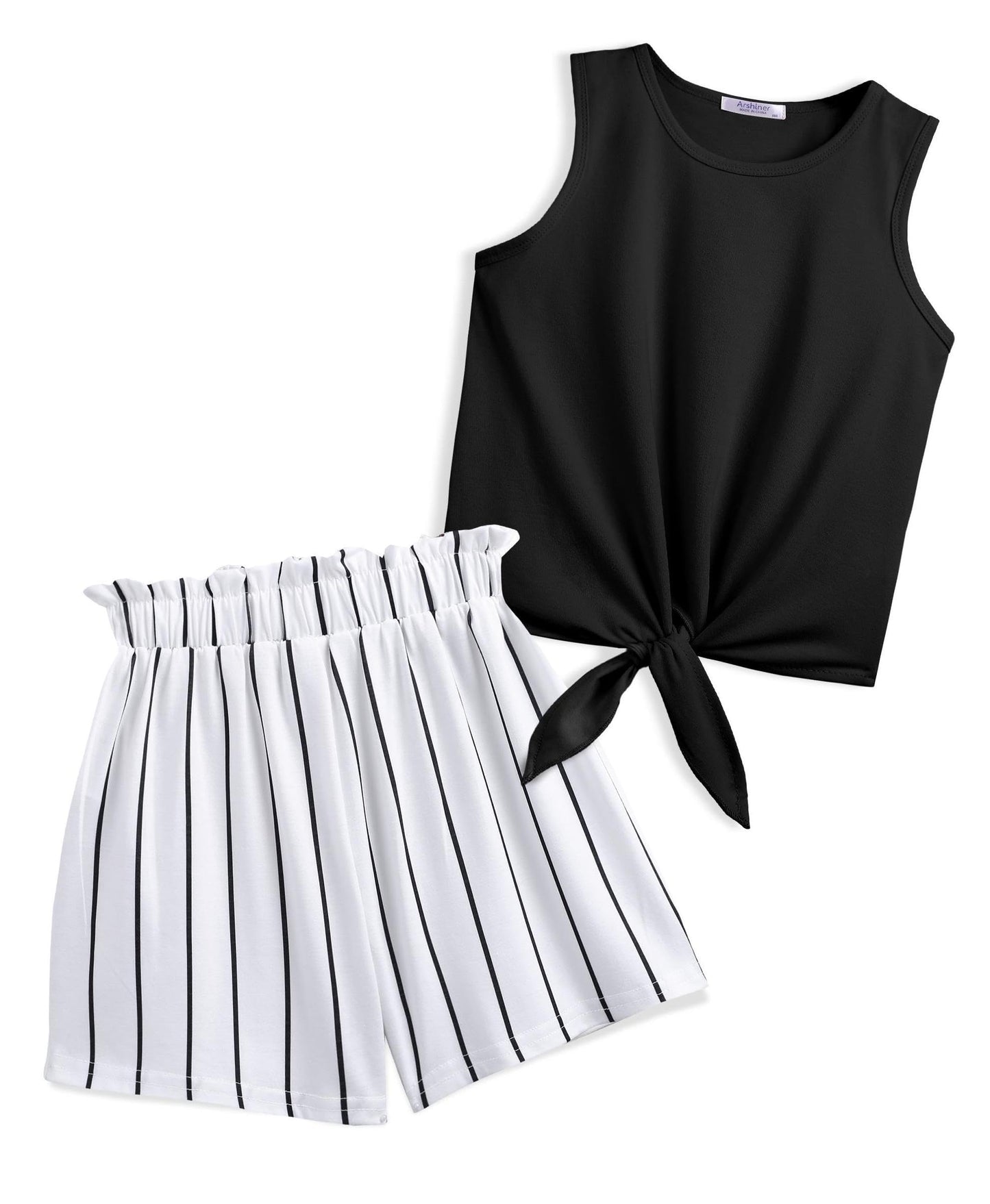 Arshiner Mädchen Tanktops mit Shorts Set Kinder Sommer Bekleidungssets Lässige Mode Ärmelloses T-Shirts Kleidung Sets für Mädchen