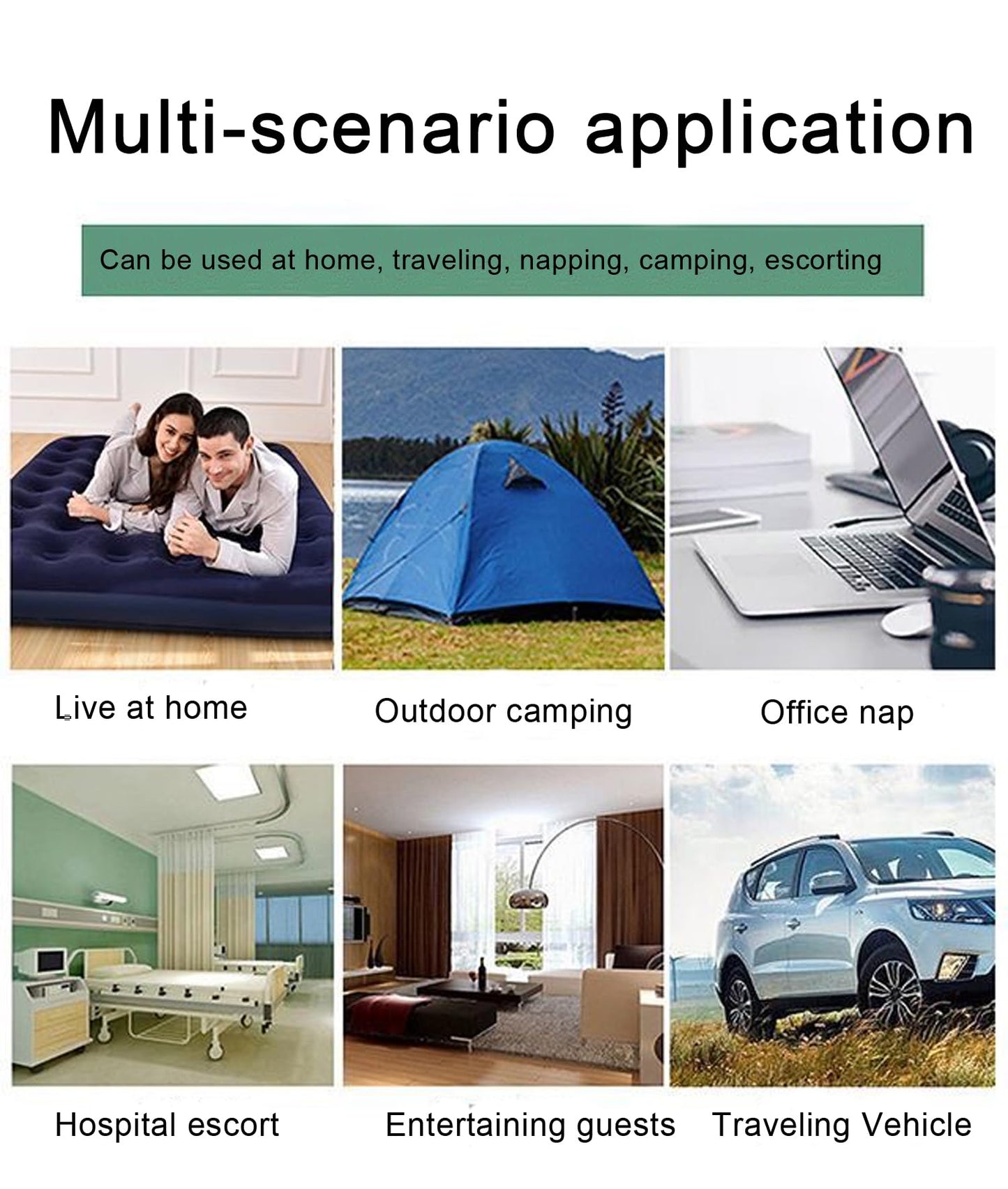 Icelus Auto Matratze SUV Luftmatratze with Luftpumpe 195 * 130 * 15 cm Aufblasbare Camping Kombi Luftbett für Auto Rücksitz Dickere Kofferraum Matratze Bett für Camping Outdoor Traveling