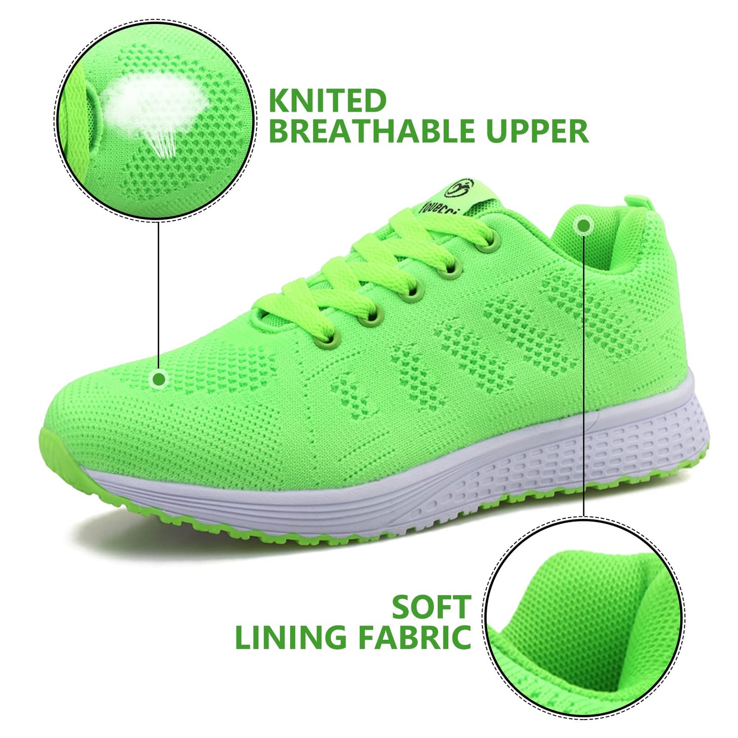 ANBIWANGLUO Damen Turnschuhe Sportliche Laufschuhe Schnürschuhe Atmungsaktive Outdoor Cross Trainer zum Joggen