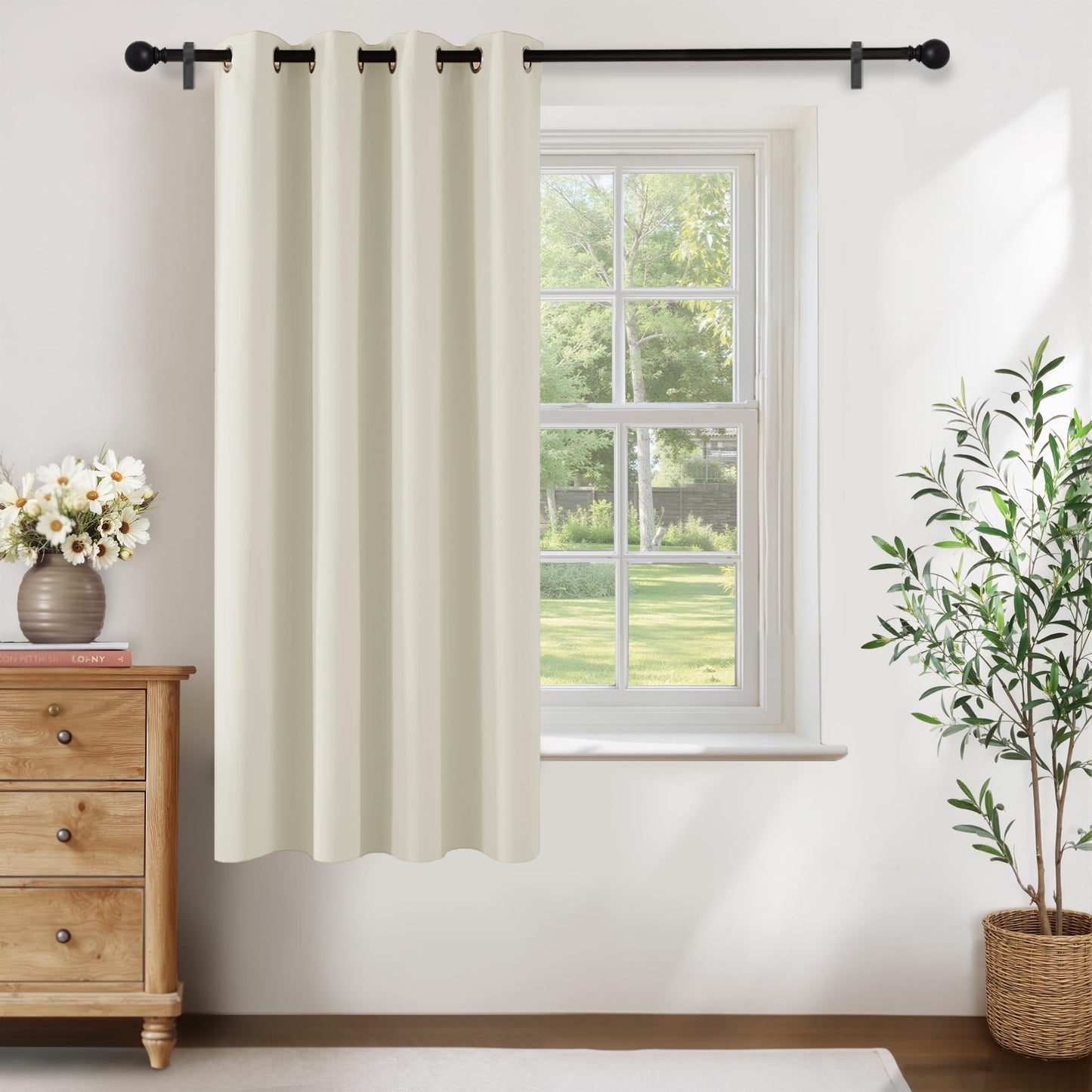 KGORGE Blackout Curtain Grey with Eyelets Door Curtain 200 cm Long - 1 Piece H 200 x W 140 cm Thermal Curtain Front Door Curtains Opaque Living Room Door Curtain Darkening Curtains Blackout