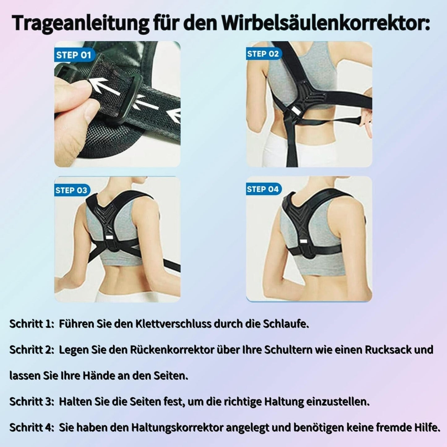 Haltungskorrektur Rücken, Gerader Rücken Geradehalter, Rückenstützgürtel für Herren und Damen, Rückenstütze, Back Posture Corrector, Schultergurt Haltungskorrektur, Rückenstabilisator, Haltungstrainer