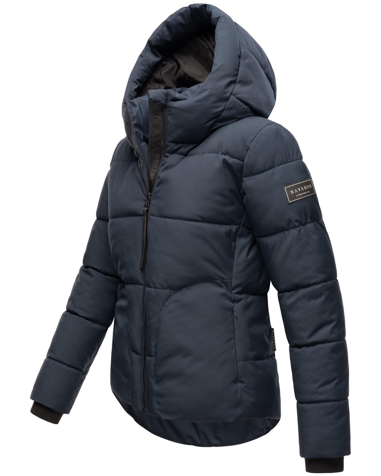 Navahoo Damen Winterjacke (XS-XXL) - Wasserabweisend, hochstehender und gefütterter Kragen, große Kapuze, Steppjacke, Warme Jacke Frauen - N004