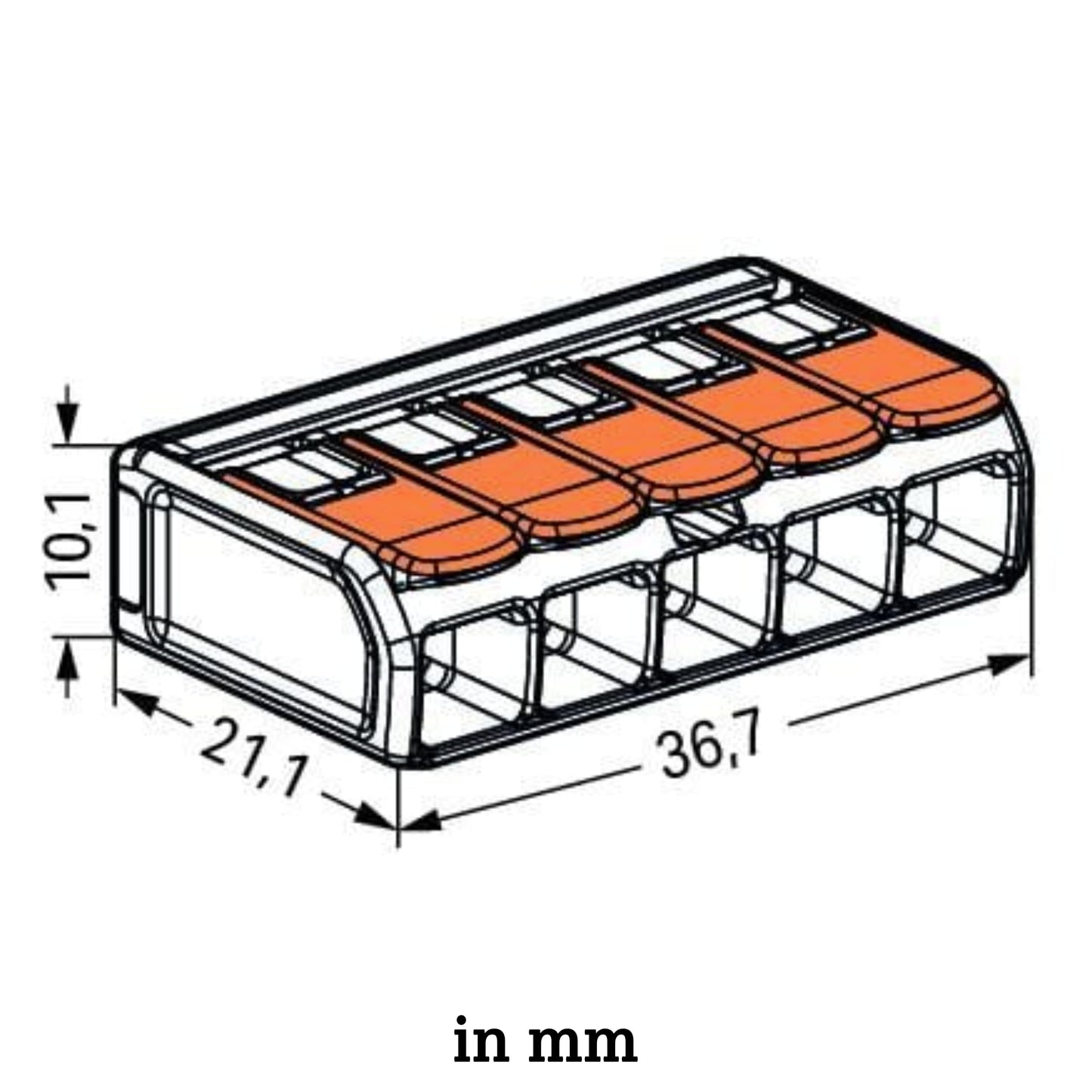 WAGO Verbindungsklemmen 221-413 | 3 Leiter, bis 4 mm², 50 Stück, COMPACT Kabelverbinder mit Hebel für alle Leiterarten weltweit, bestätigte Anwendungssicherheit
