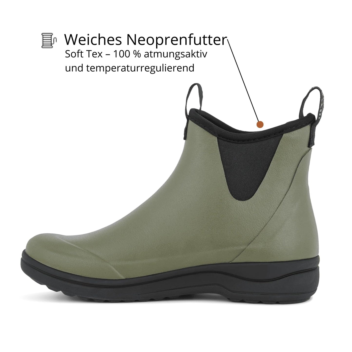 Green Comfort Gummistiefel Damen Halbhoch | Wasserdicht Gummistiefel Damen Kurz für Outdoor und Garten