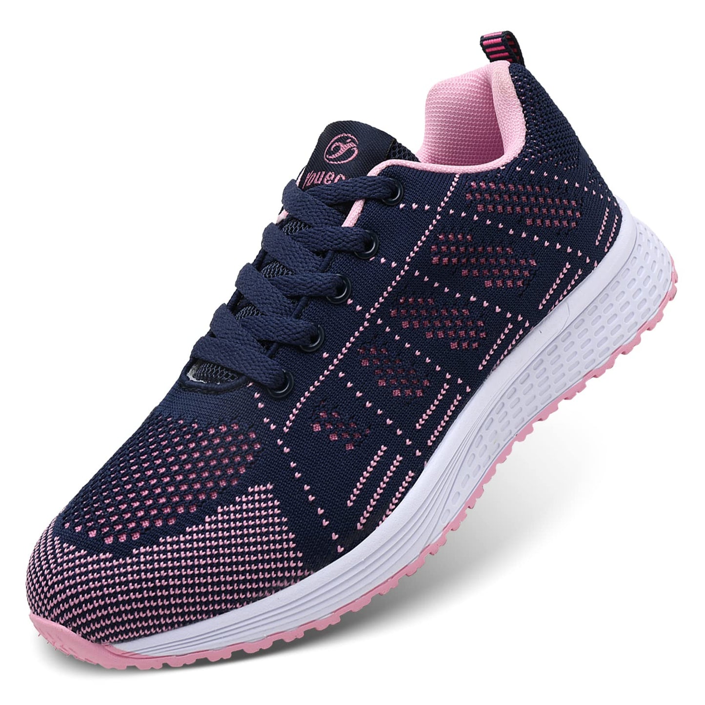 ANBIWANGLUO Damen Turnschuhe Sportliche Laufschuhe Schnürschuhe Atmungsaktive Outdoor Cross Trainer zum Joggen