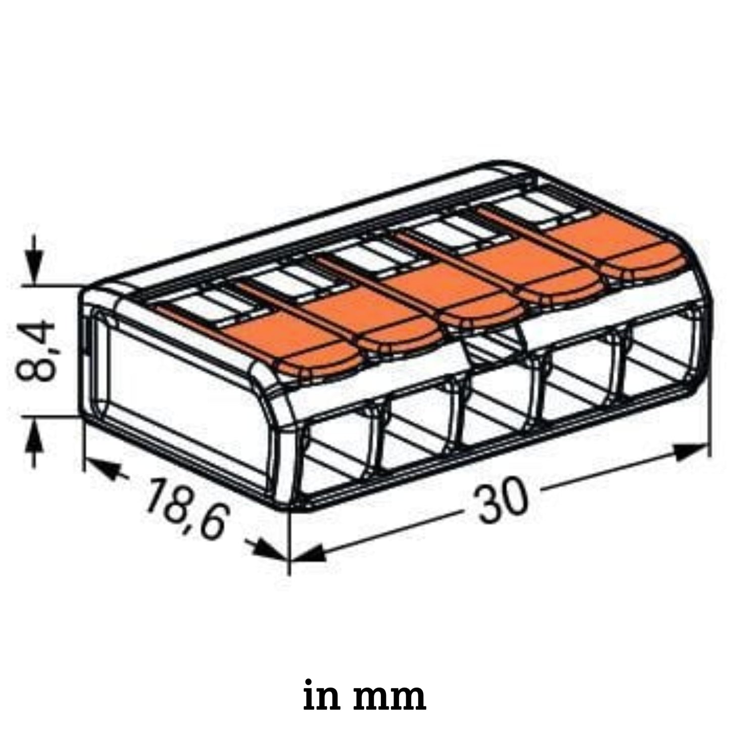 WAGO Verbindungsklemmen 221-413 | 3 Leiter, bis 4 mm², 50 Stück, COMPACT Kabelverbinder mit Hebel für alle Leiterarten weltweit, bestätigte Anwendungssicherheit