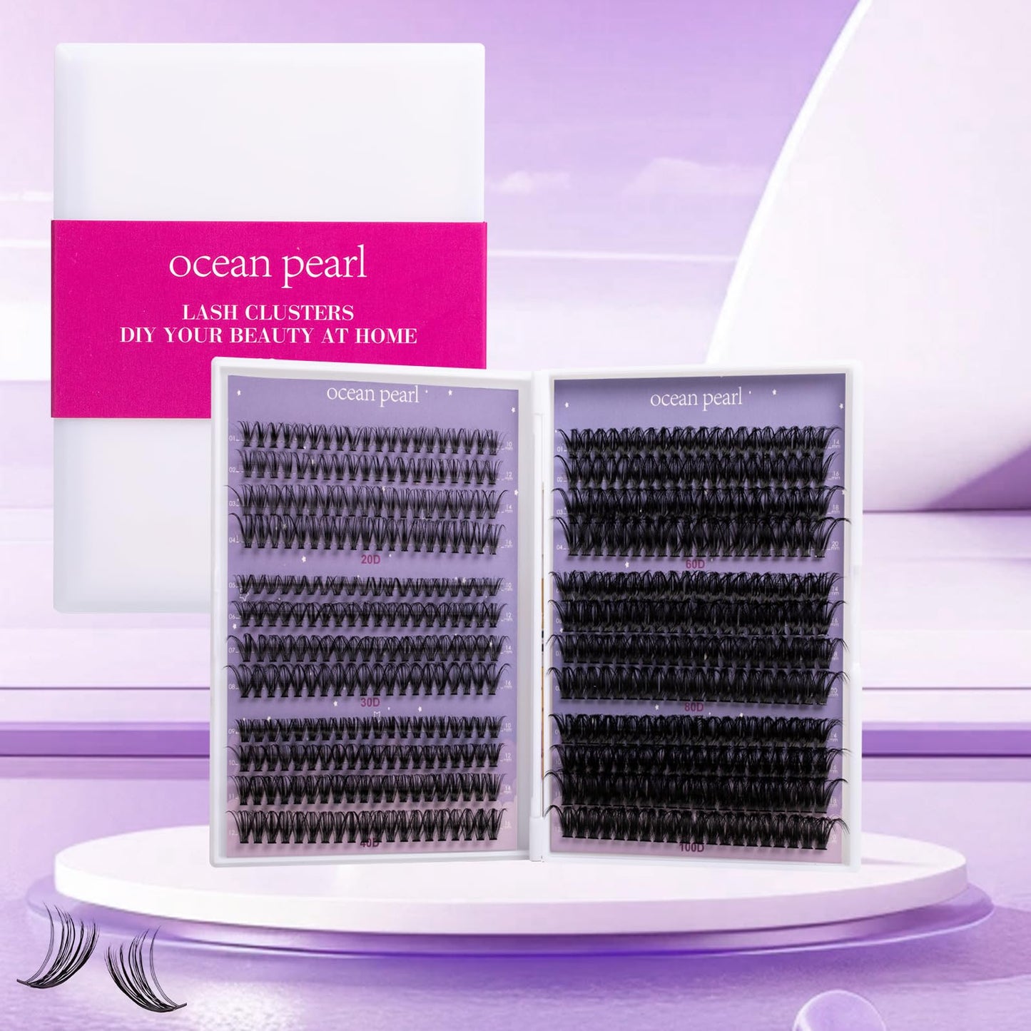 Wimpern Extensions 120 Büschel DIY Lash Extension Set Einzelne Wimpern mit Wimpernkleber und Pinzette für Anfänger Wimpernverlängerung zu Hause Individual Lashes 10-16mm C/D Curl - OP01