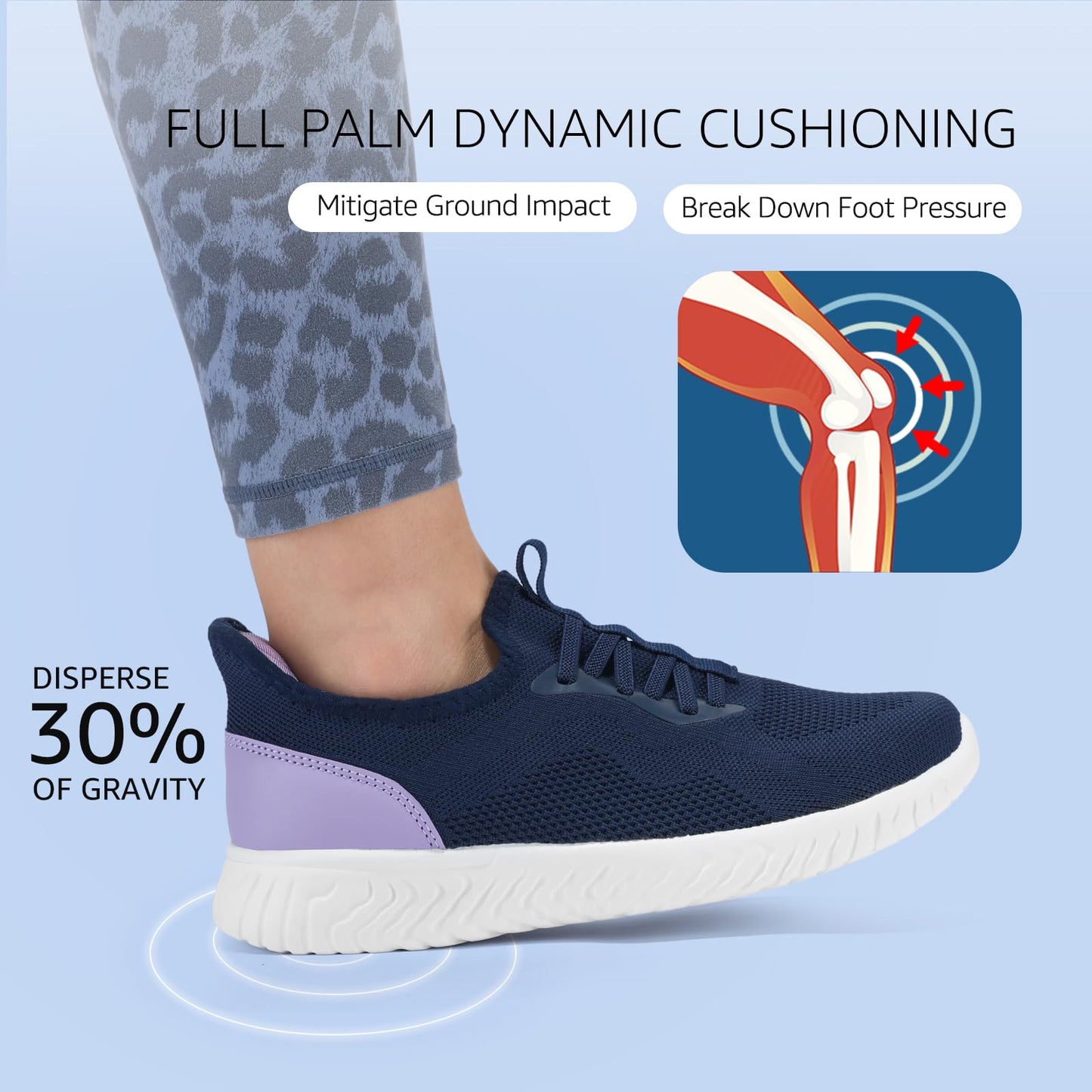 STQ Damen Slip on Sneakers Leichte Turnschuhe zum schlüpfen Bequeme Schlupfschuhe