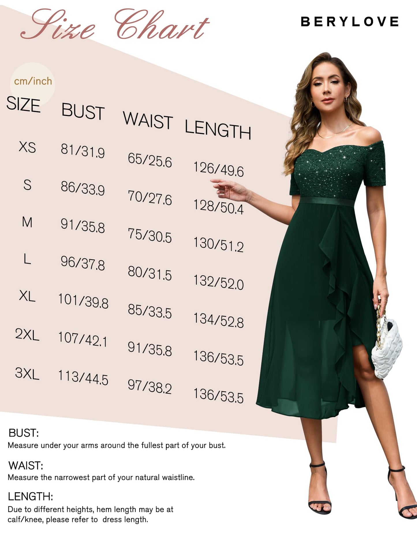 Berylove Abendkleid Damen Lang Glitzer Kleid Cocktailkleid Elegant für Hochzeit Off Shoulder Kleid Ballkleid