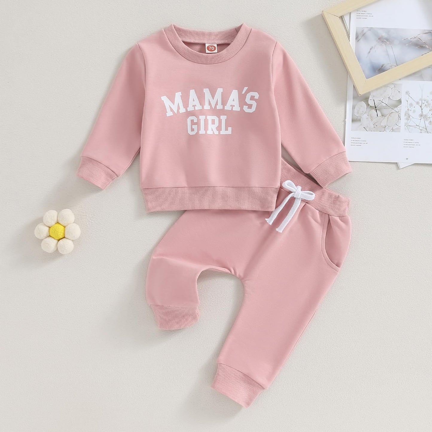 Himllauen Baby Mädchen Kleidung Sweatshirt + Lange Hose Zweiteiler Babykleidung Set Kleinkind Outfits