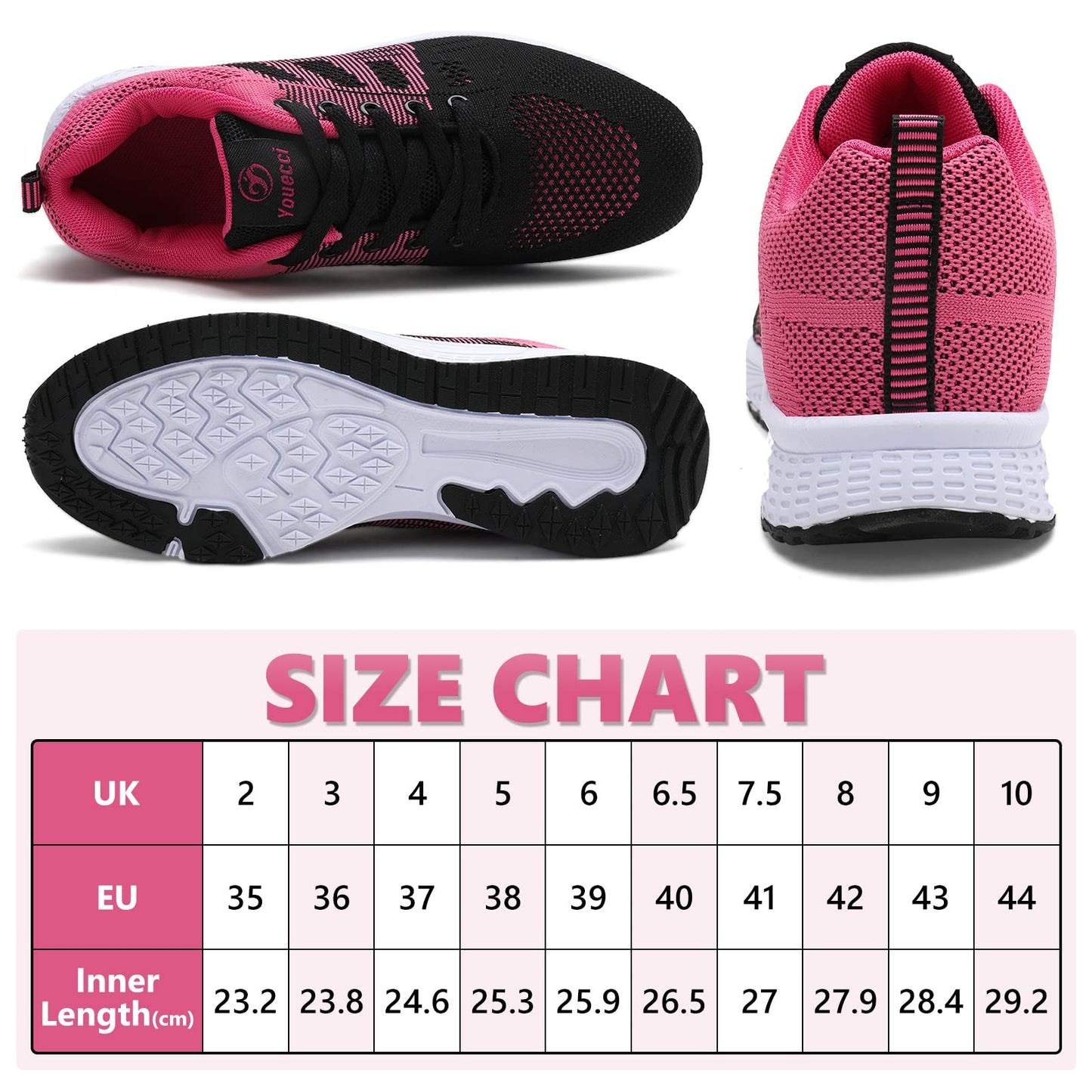 ANBIWANGLUO Damen Turnschuhe Sportliche Laufschuhe Schnürschuhe Atmungsaktive Outdoor Cross Trainer zum Joggen