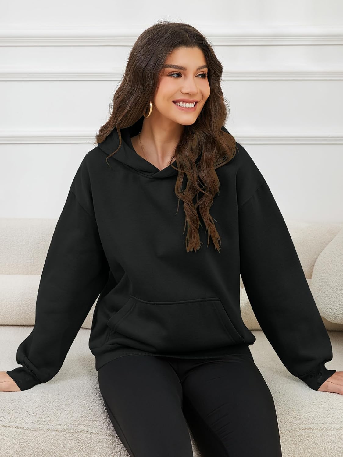 Tincini Hoodie Women's Oversize Pullover Winter Long Sleeve Fleece Hoodie Lined Jumper Sweatshirt with Hoodie Casual Hoodie with Hood