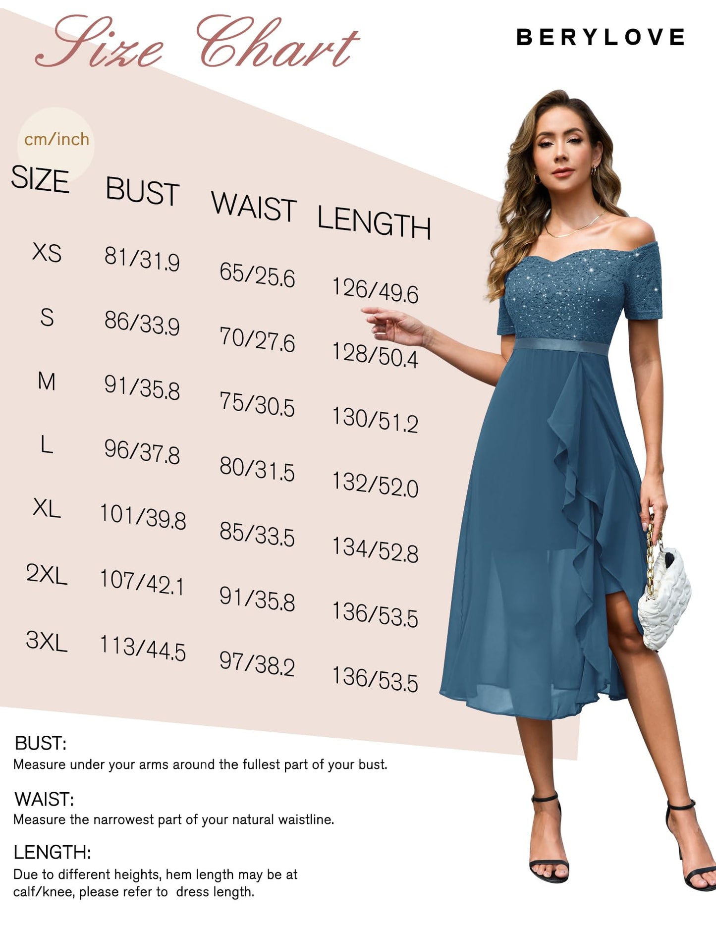 Berylove Abendkleid Damen Lang Glitzer Kleid Cocktailkleid Elegant für Hochzeit Off Shoulder Kleid Ballkleid
