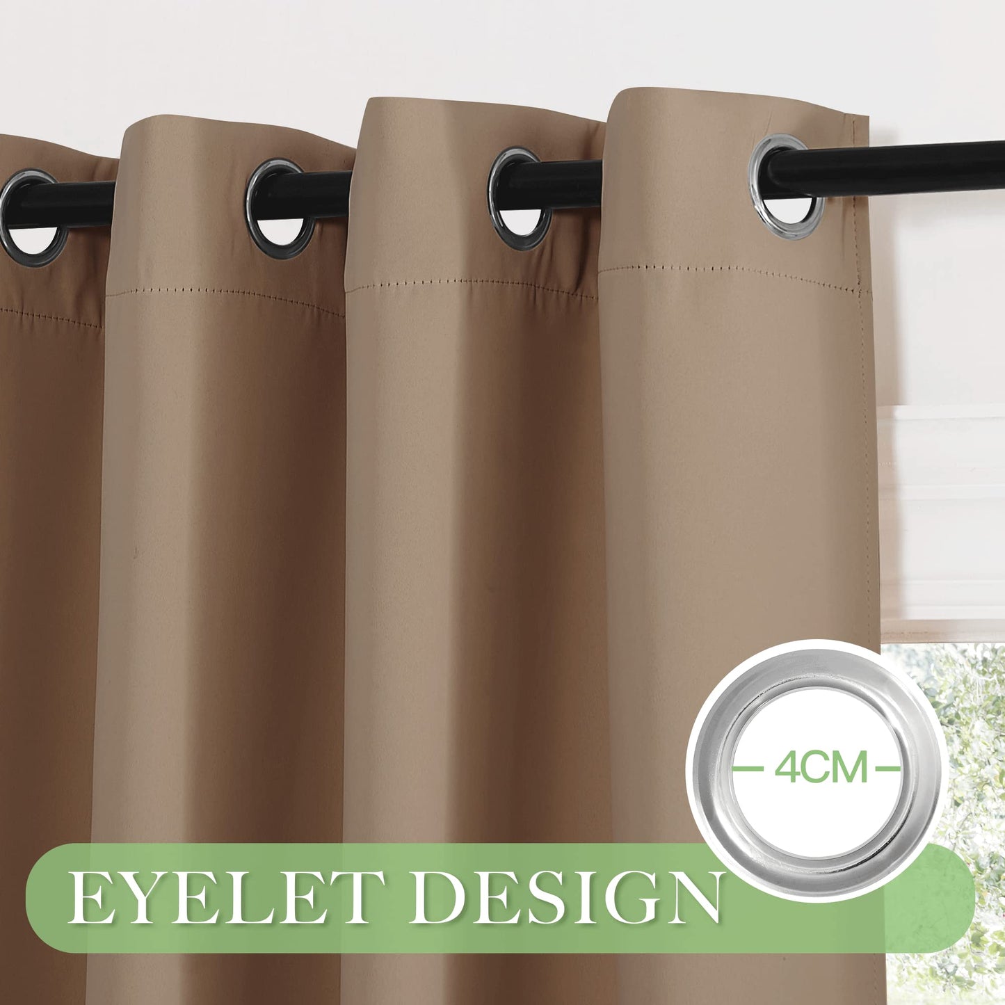KGORGE Blackout Curtain Grey with Eyelets Door Curtain 200 cm Long - 1 Piece H 200 x W 140 cm Thermal Curtain Front Door Curtains Opaque Living Room Door Curtain Darkening Curtains Blackout