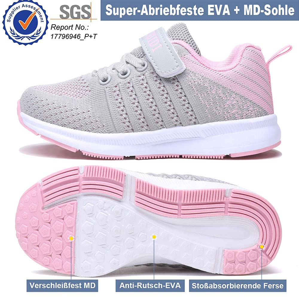 Mitudidi Unisex-Kinder Turnschuhe Mädchen Sportschuhe Leicht Atmungsaktiv Laufschuhe Outdoor Fitnessschuhe Sneaker Hallenschuhe